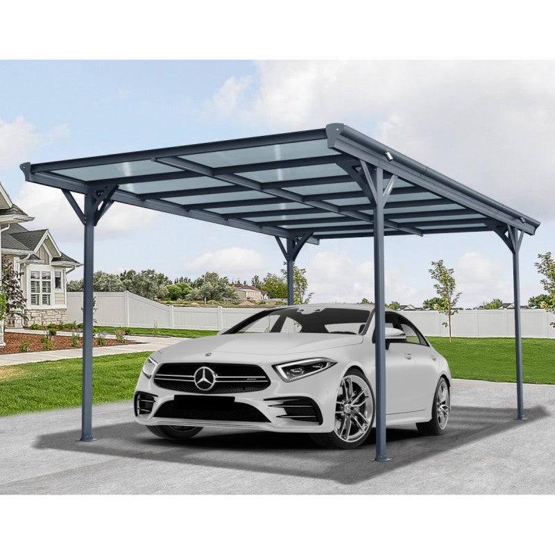 X-Metal Carport autoportant aluminium 3x5m toiture polycarbonate 6mm anthracite - 3