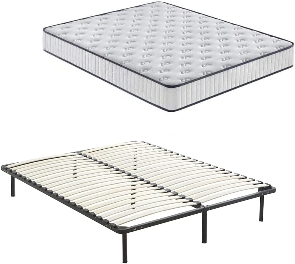 TEENO - Matelas 140x190 Cm En Mousse à Mémoire De Forme Et Haute Résilience - 22 Cm D'épaisseur, Double Face - Hypoallergénique Et Respirant - 8