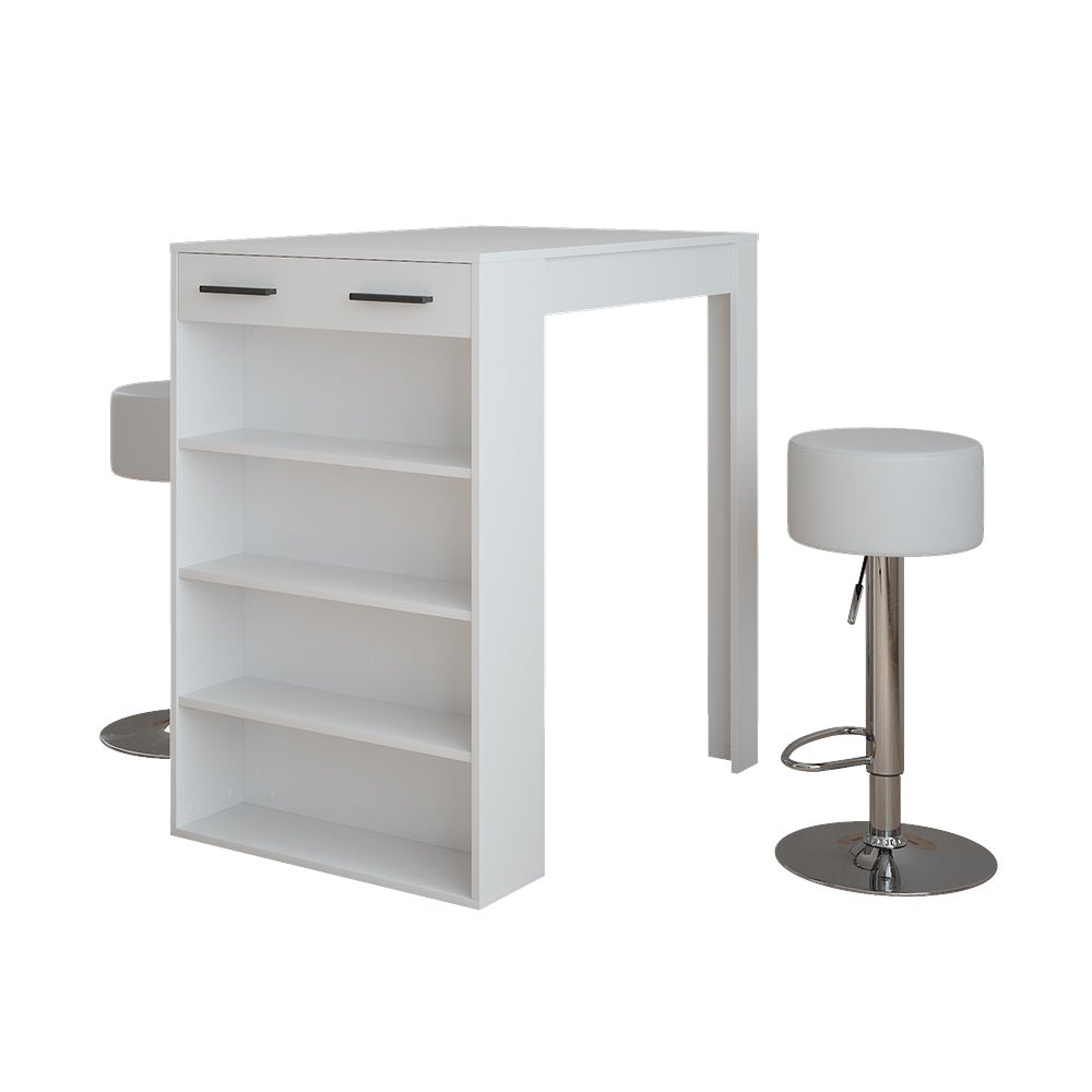 Vicco Zestaw stolików barowych Repose, Biały, 67 x 100 cm z 2 stołkami barowymi