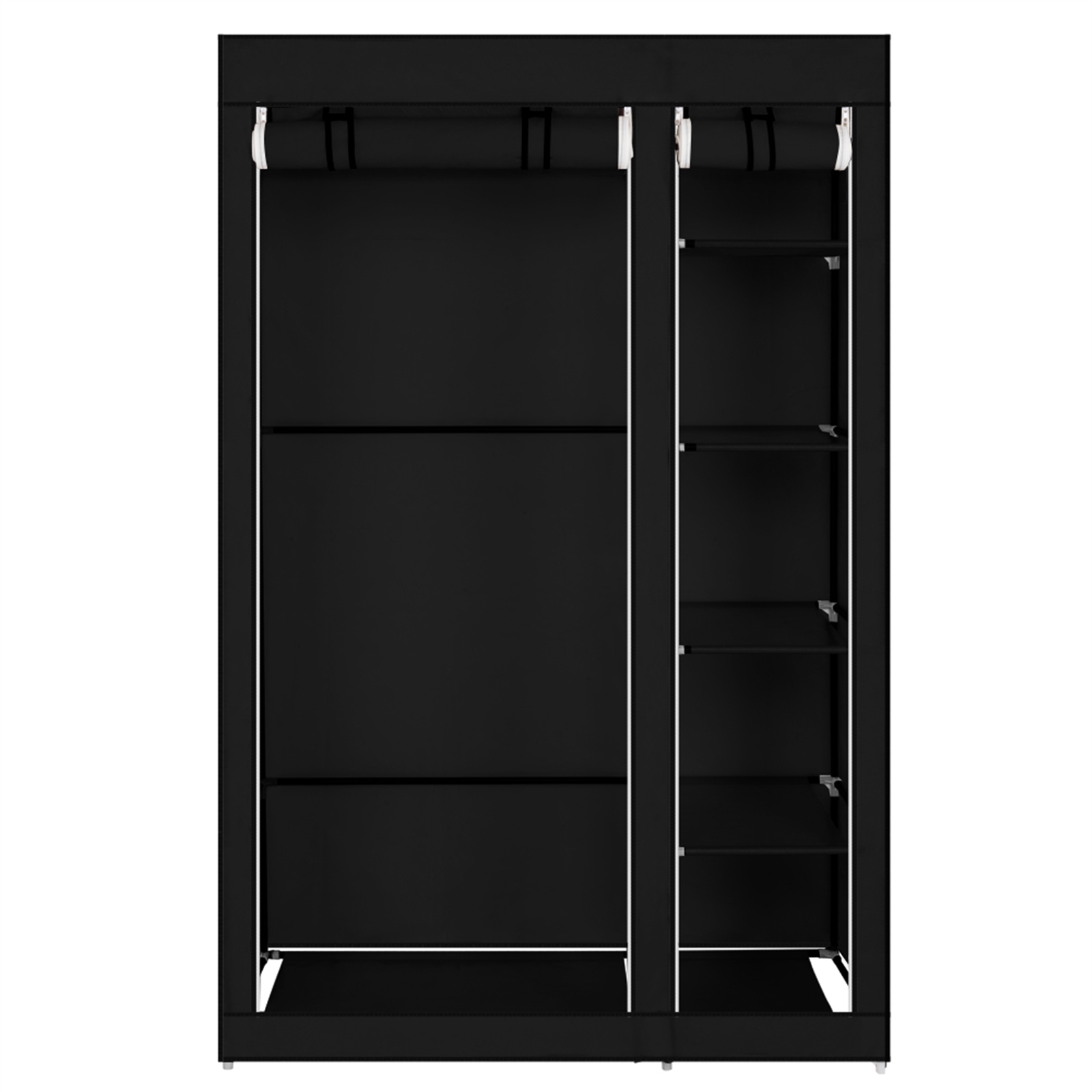 Organisateur de rangement de placard portable de 67 pouces, porte-vêtements avec étagères et tringle de suspension, noir, 106x44x170cm - 9