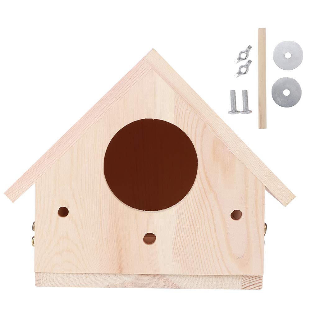 Casetta Per Uccellini In Legno Fatta A Mano – Stile Condominio Per 5 Famiglie, Da Palo - Foto 3