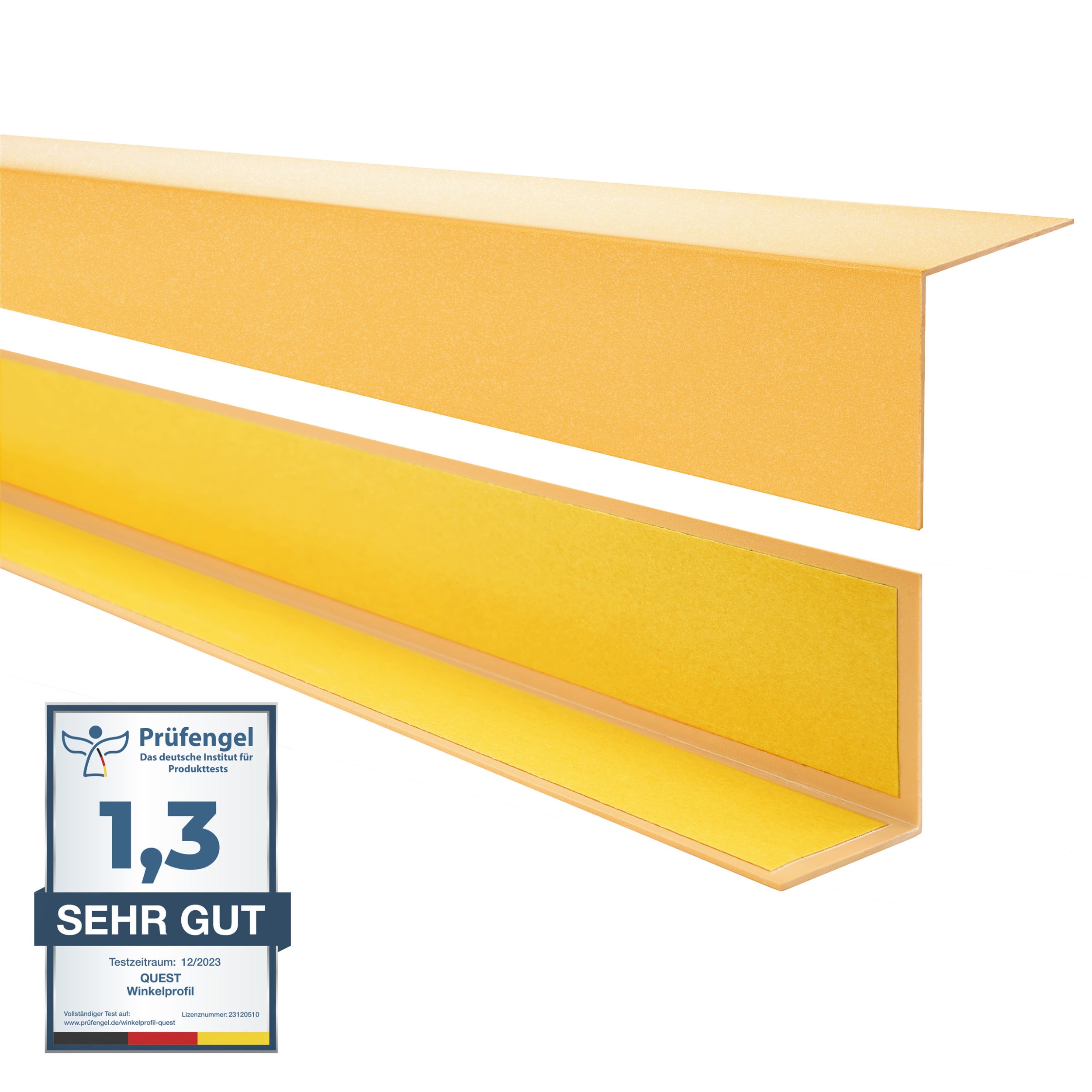 QUEST Cornière PVC 25x25 Mm, 1.5m De Protection Et De Décoration, Baguette D'angle De Finition Profile L Auto Adhesive Rigide Beige 94054583