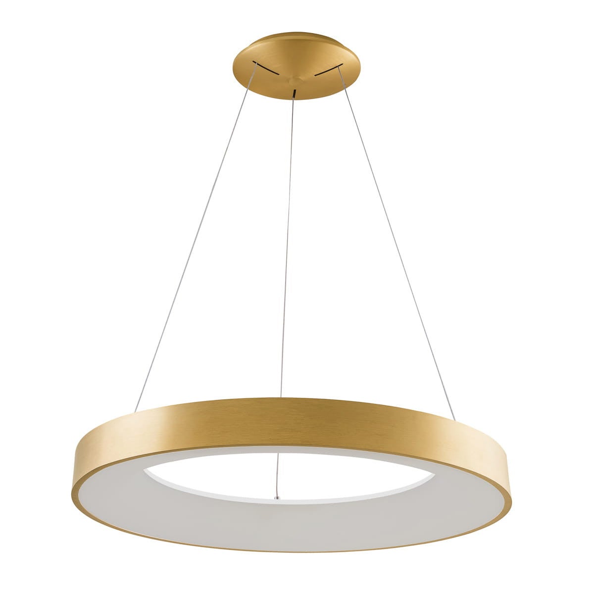 Żyrandol Giulia LED 80W Ciepła biel 4400lm złota szczotkowana-biała wym:120x80x80cm Italux