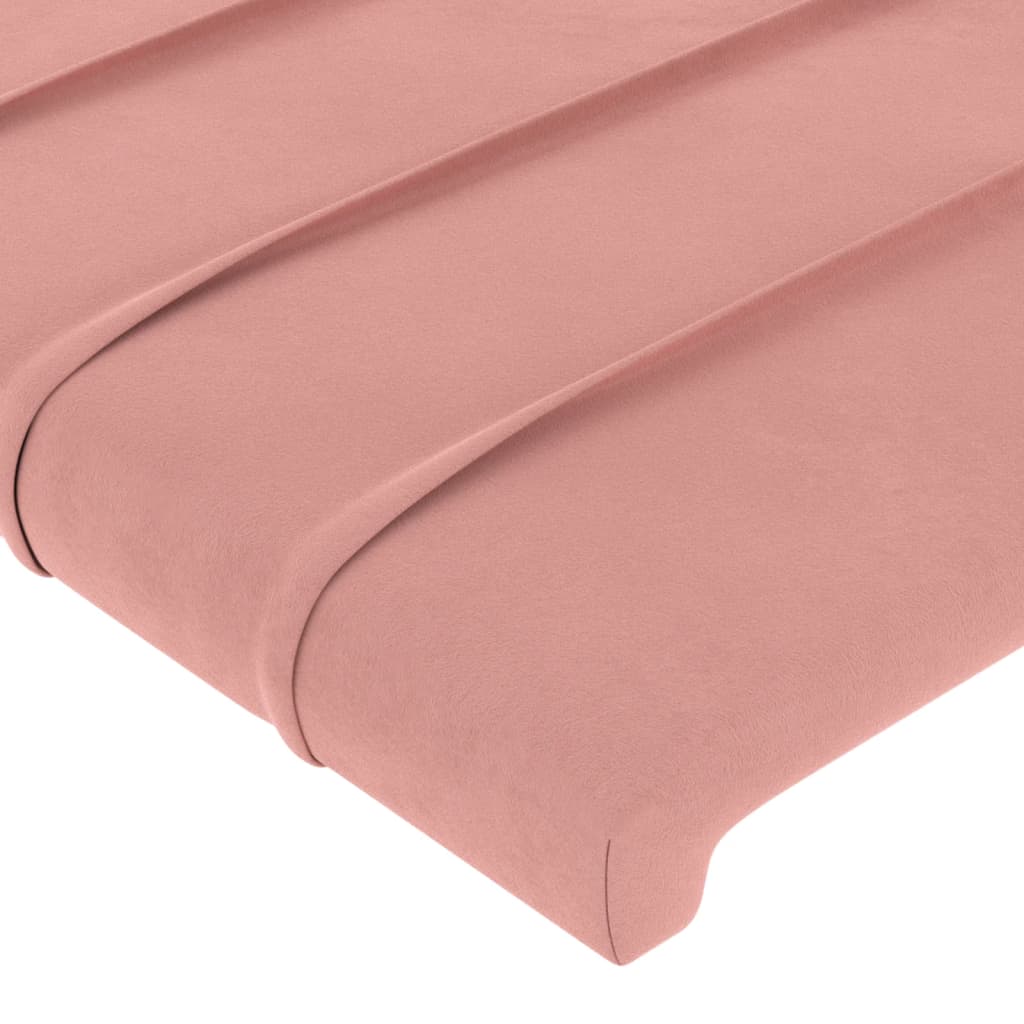 Cabecero，Cabecero de cama，Panel de Cabecera con orejas de terciopelo rosa 183x23x118/128 cm CFW91360 - 5
