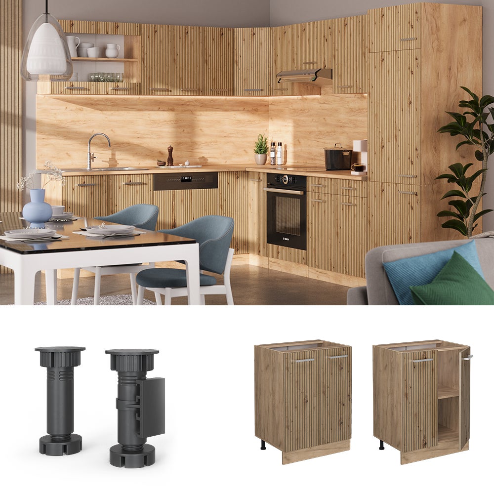 Vicco Meuble bas de cuisine R-Line, Chêne Artisan, 60cm sans PT - 2