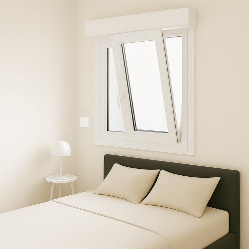 Fenêtre PVC 2 vantaux oscillo-battant avec volet roulant électrique H 75 x L 120 cm pour pose en neuf - 2