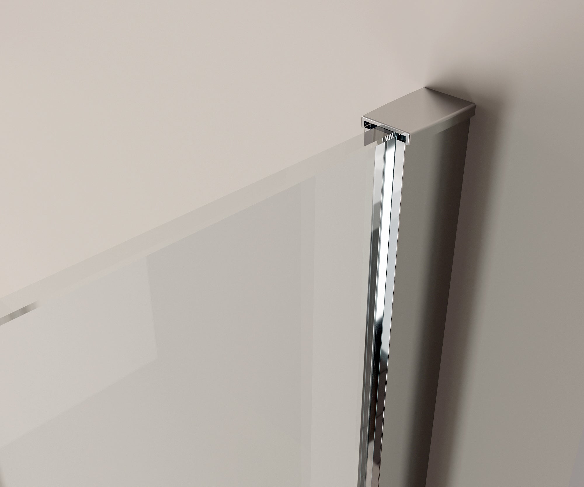 Bernstein Ścianka prysznicowa 90cm Walk-In EX103 profil chrom - drążek sufitowy - 4