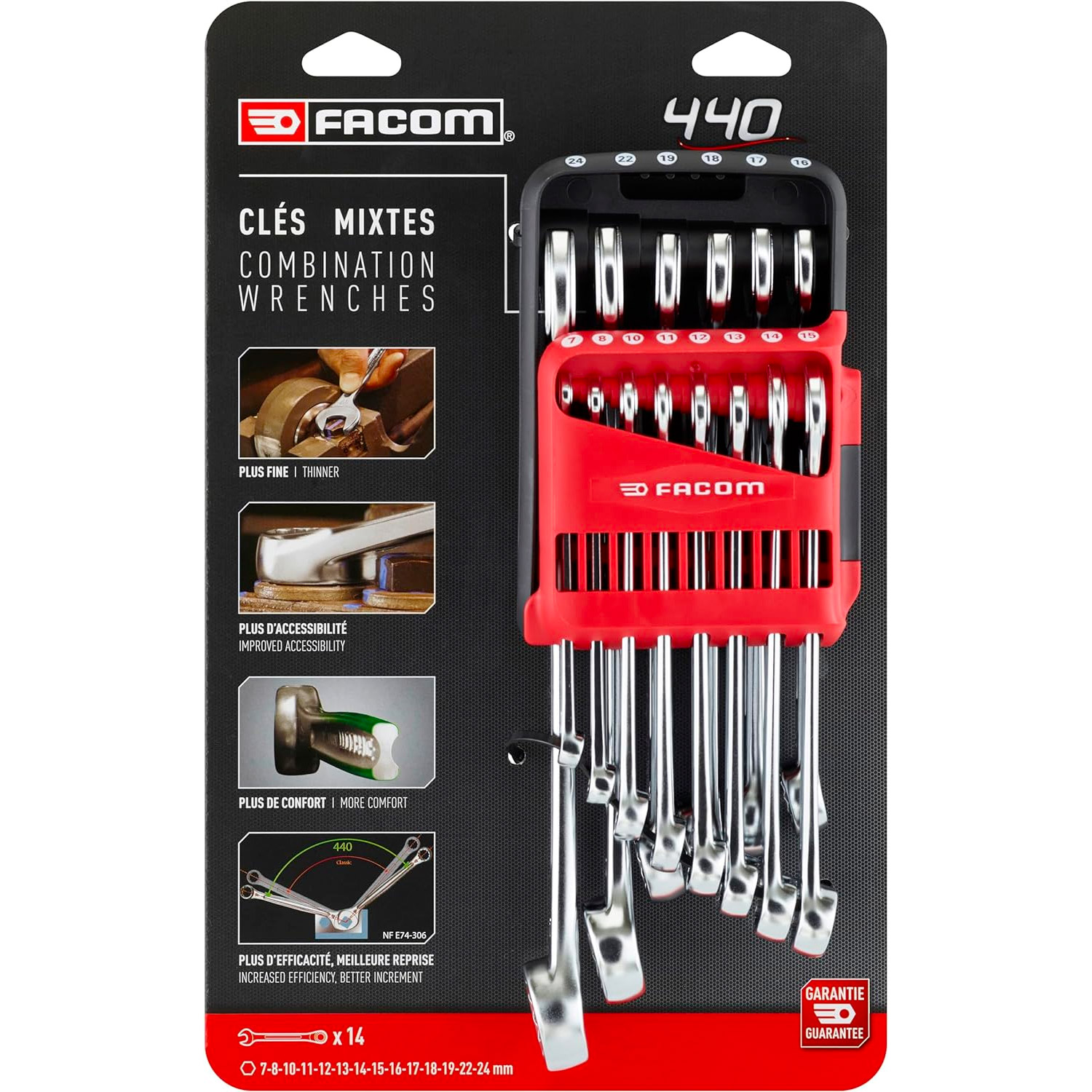 FACOM - Jeu de 14 clés mixtes - 440JP14PB - 2