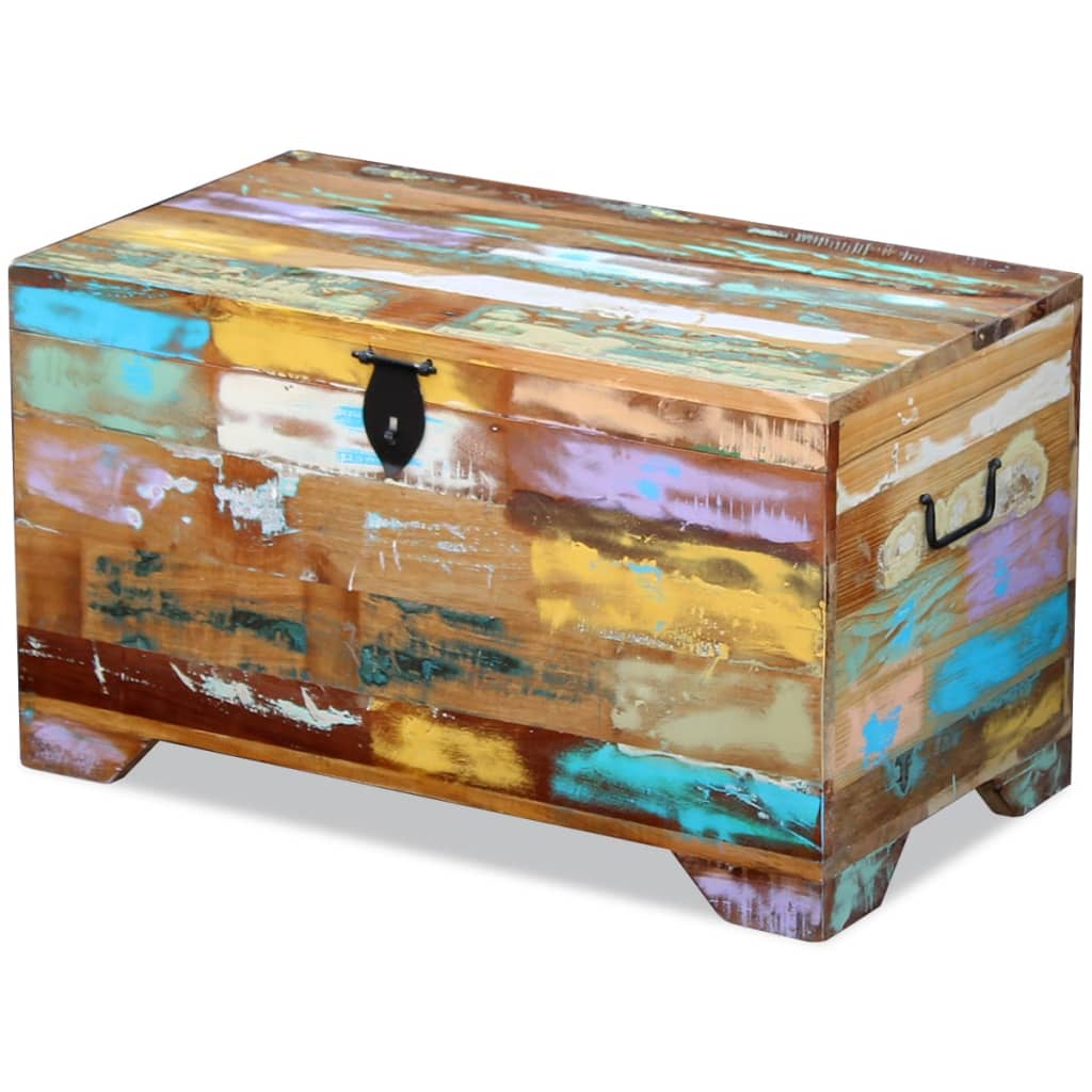 Vidaxl Cofre De Almacenamiento De Madera Maciza Reciclada V3131 Unico / Multicolor , Leroy Merlin