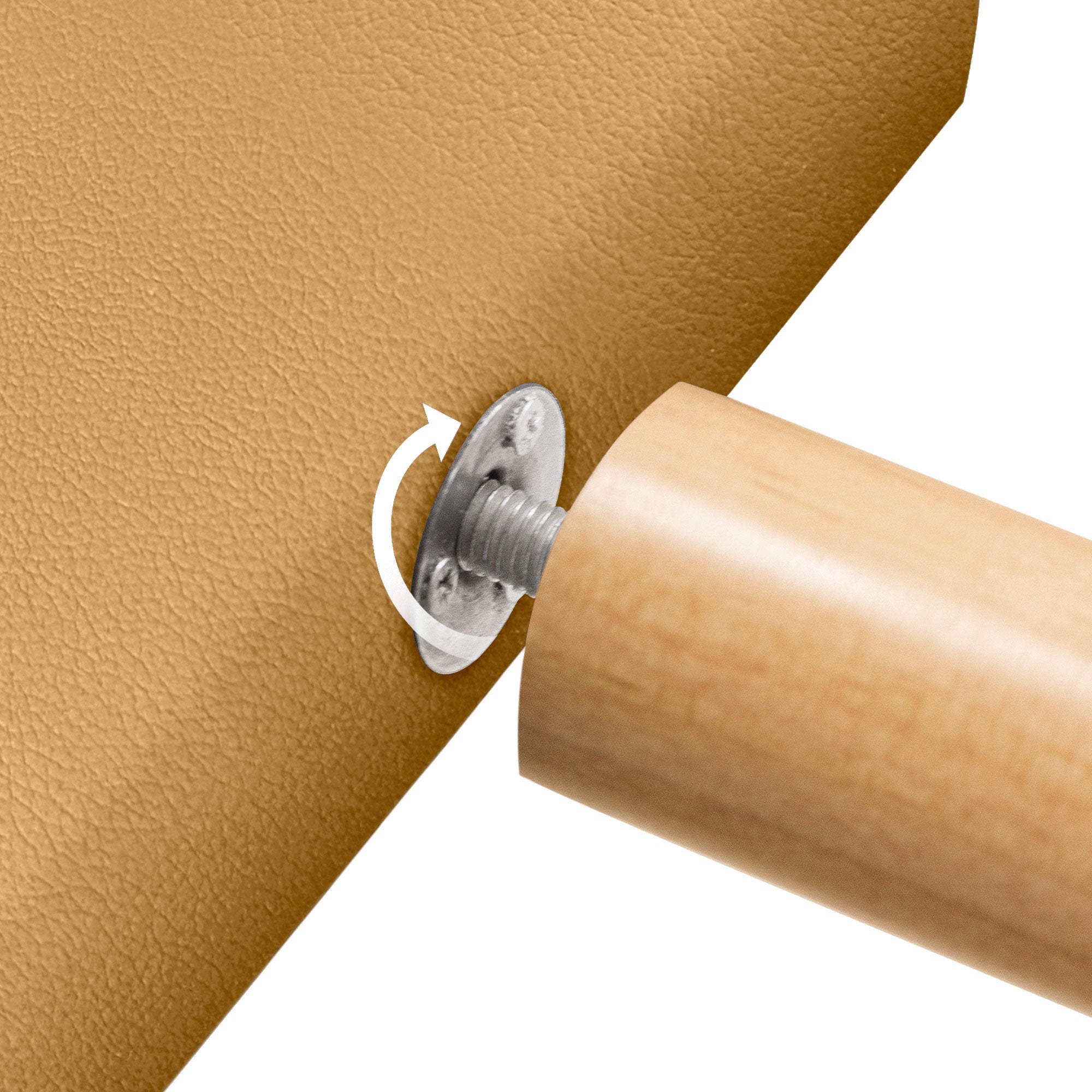 DHOME Cabecero de Polipiel Liso y con Patas cabeceros Cabezal tapizado Cama (Polipiel Dorado, 135cm (Camas 120/135/140)) - 6