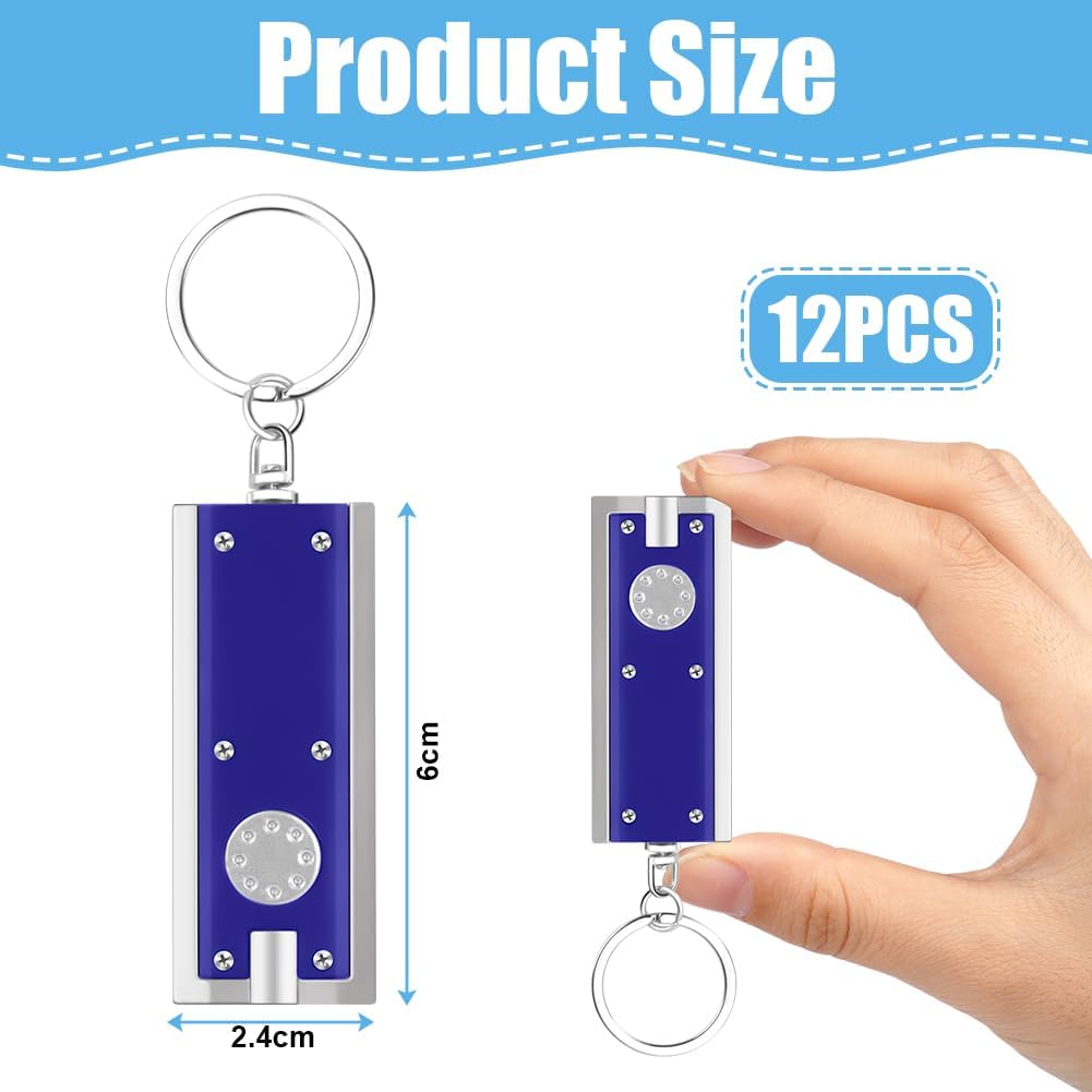 Lotto Da 42 Portachiavi Con Mini Torcia LED 4 Cm – Colorati, Leggeri, Impermeabili, Ideali Per Campeggio, Regali Ospiti E Bambini