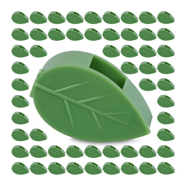 Relaxdays Attache-plantes, auto-adhésifs, lot de 140, plastique, maintenir plantes grimpantes, support pour le mur, vert