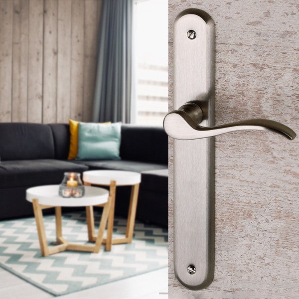 Amig - Garniture De Rosaces De Sécurité Pour Serrures Modèle 10 | 165 X 74 Mm | Pour éviter De Rayer Les Portes Avec Les Clés - Rectangulaire - Laiton Chromé Mat