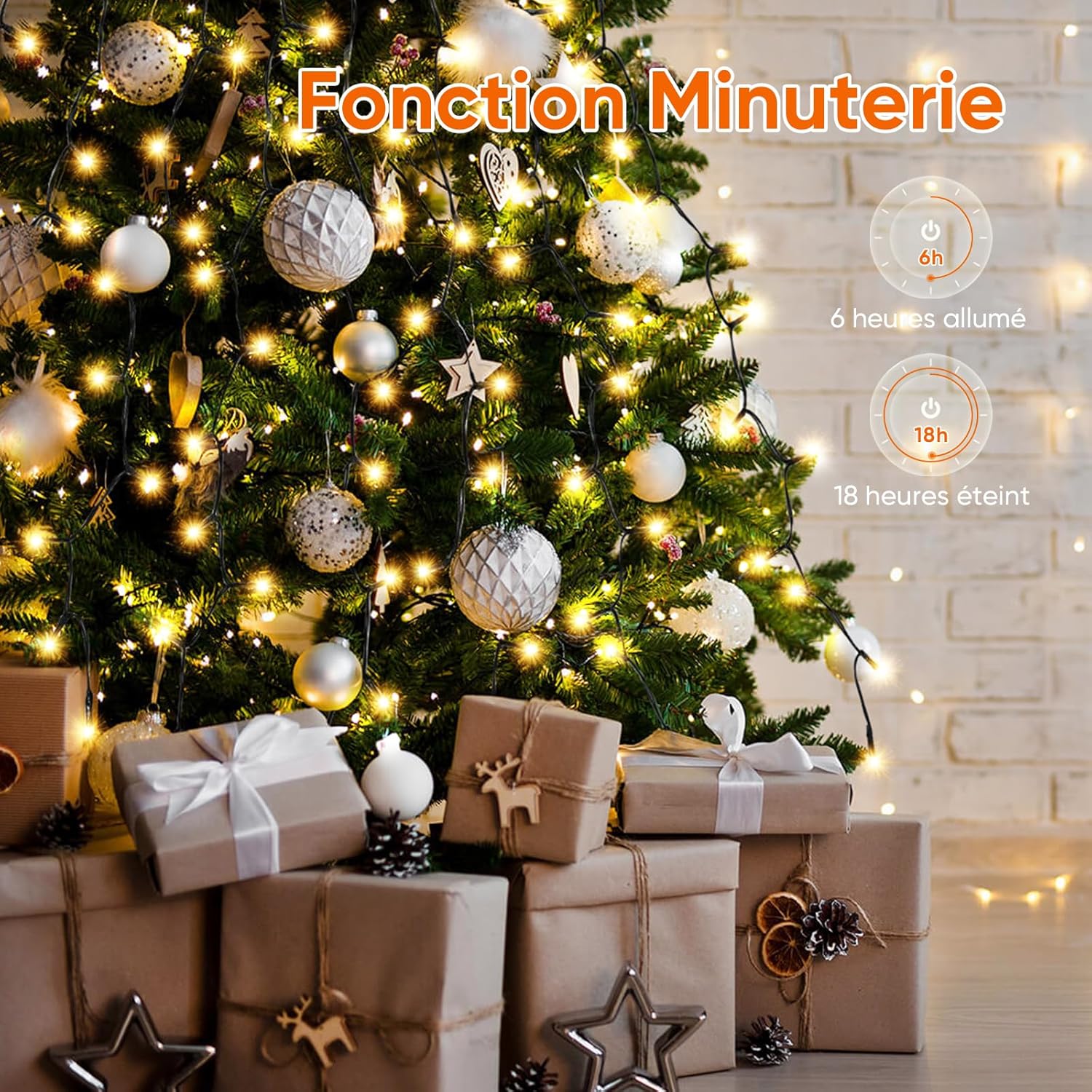 Guirlande Lumineuse 280 LEDs pour Sapin de Noêl, 2m x 8 exterieur Etanche Guirlande LED Sapin Décoration (1,5-2,8m sapin) pour Décoration Maison - 4