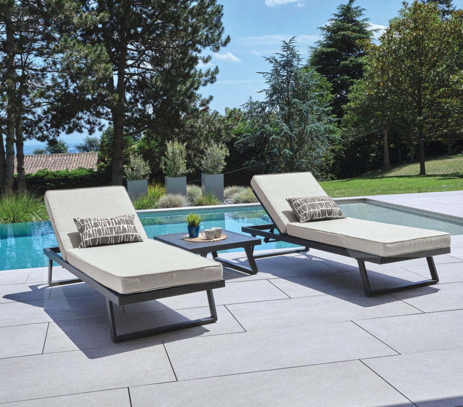 Salon bas de jardin en Métal Anthracite 6 personnes - 2