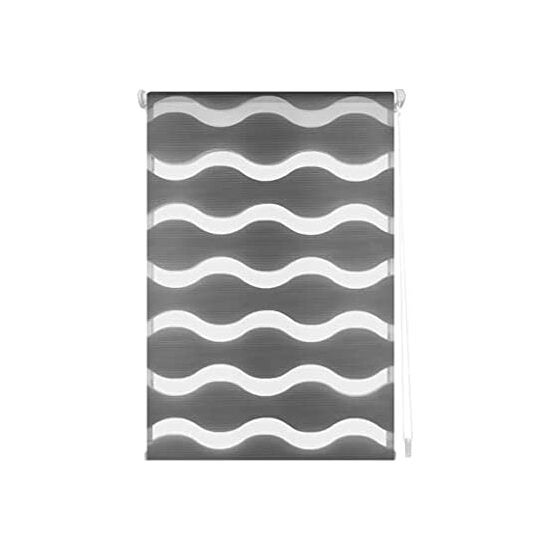 Blindecor luna | estor enrollable noche y día easyfix, sin herramientas - estor medida: 67x150 - medida tela estor: 64x145 - estor gris plata