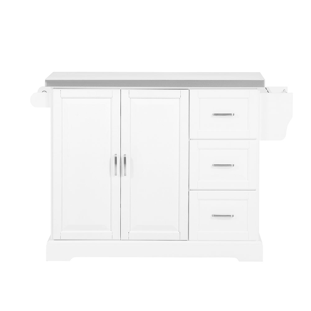 SoBuy Wyspa kuchenna z 3 szufladami Biały 130x71x91cm Klasyczny FKW41-II-ST