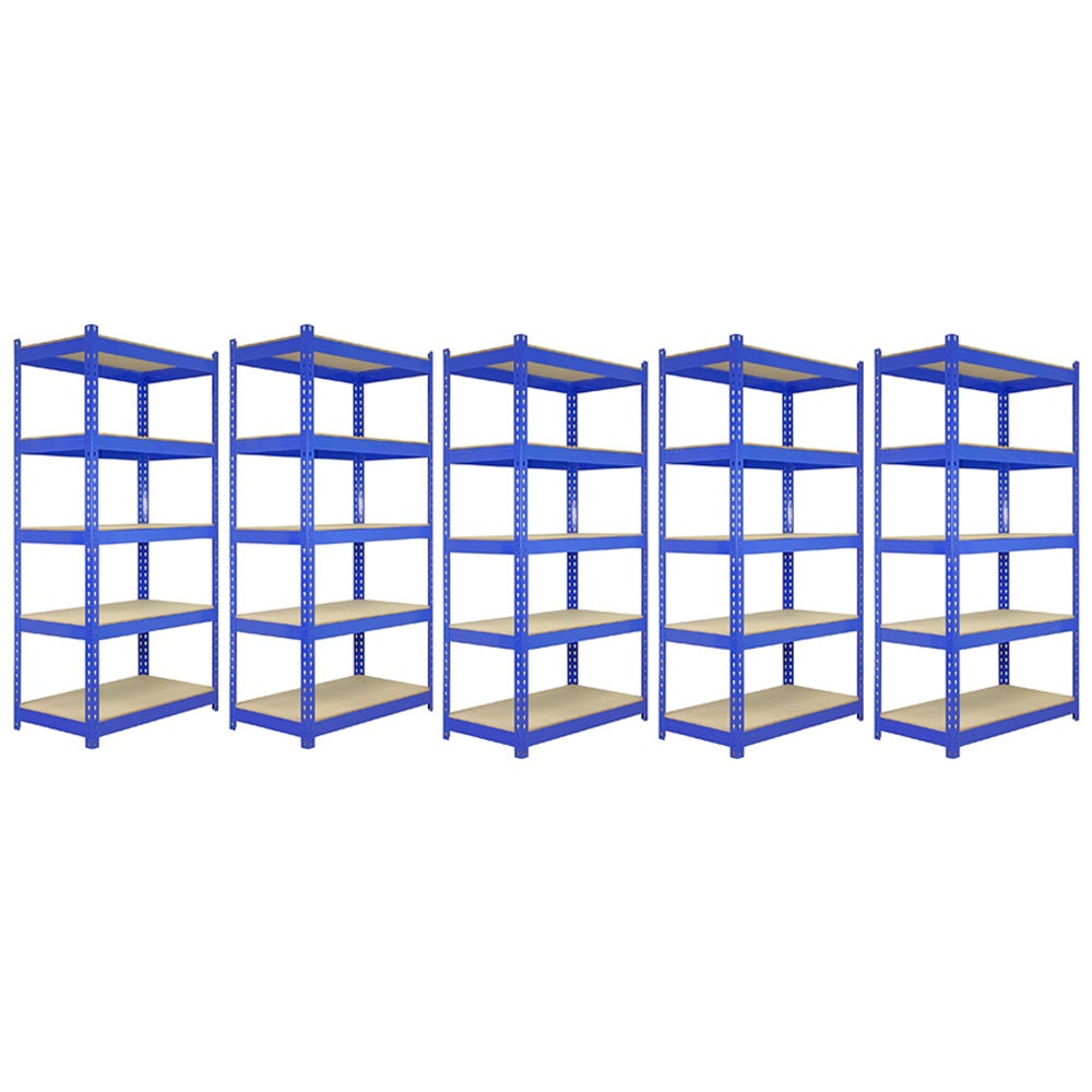Monster Racking - 5 Rayonnages Q-Rax en Acier Sans Boulons Bleus 90cm x ...