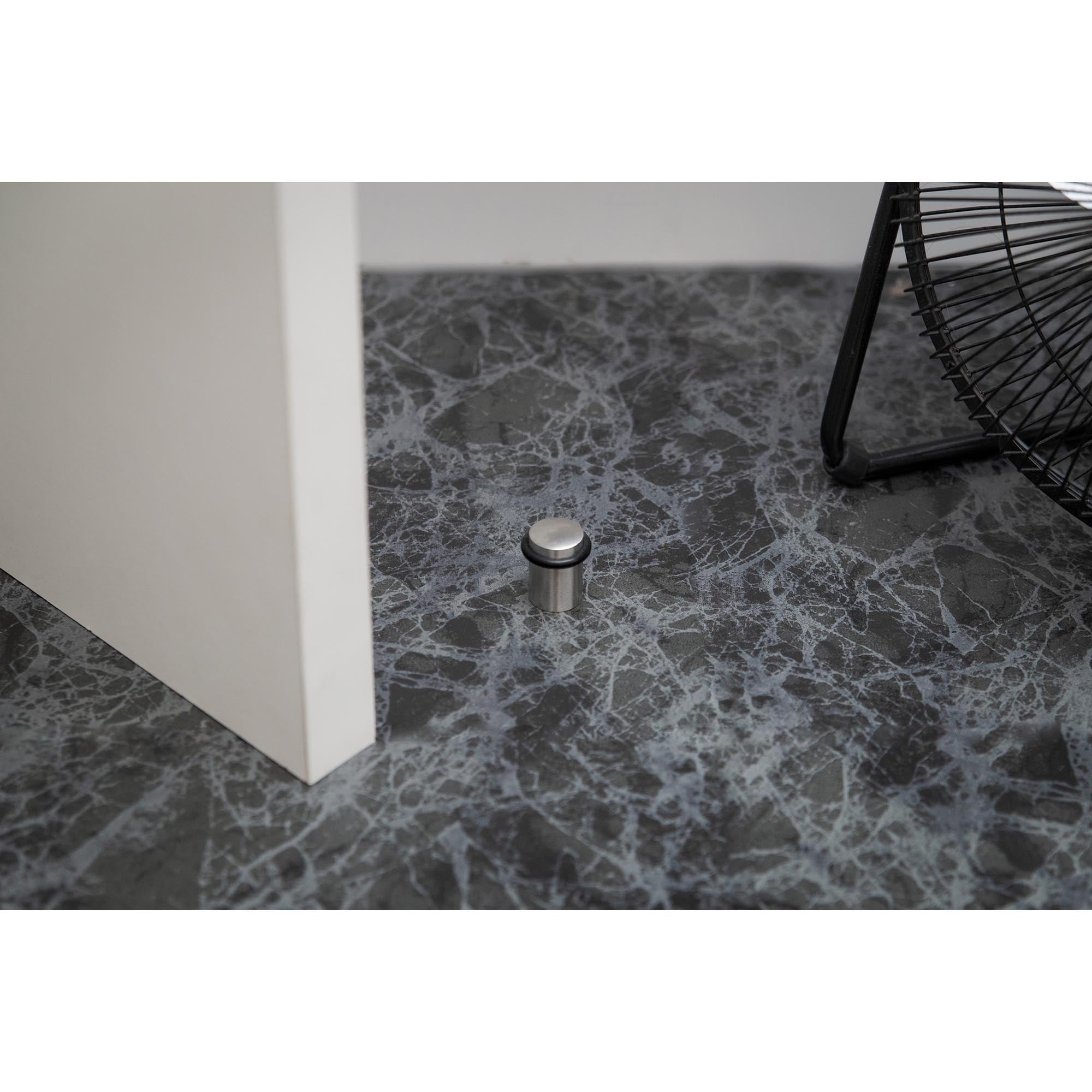 Bloc porte | Style fonctionnel | Protège les murs et les portes contre les impacts | Fabriqué en acier inoxydable | Finition inox mat | Dimensions - 5