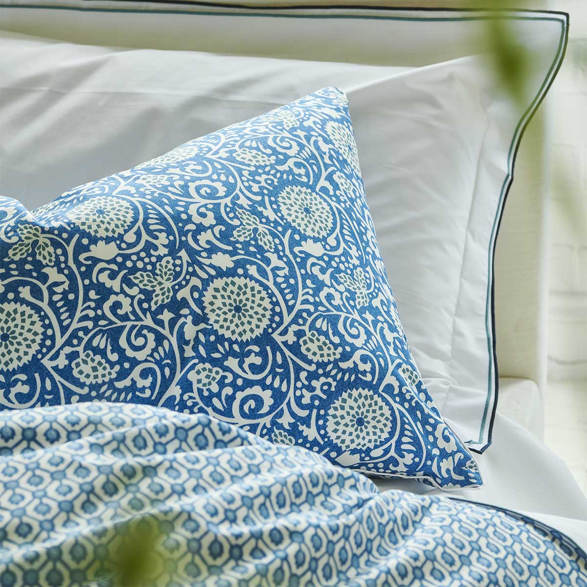 Taie d'oreiller imprimée en percale de coton, Shaqui Porcelain - 3