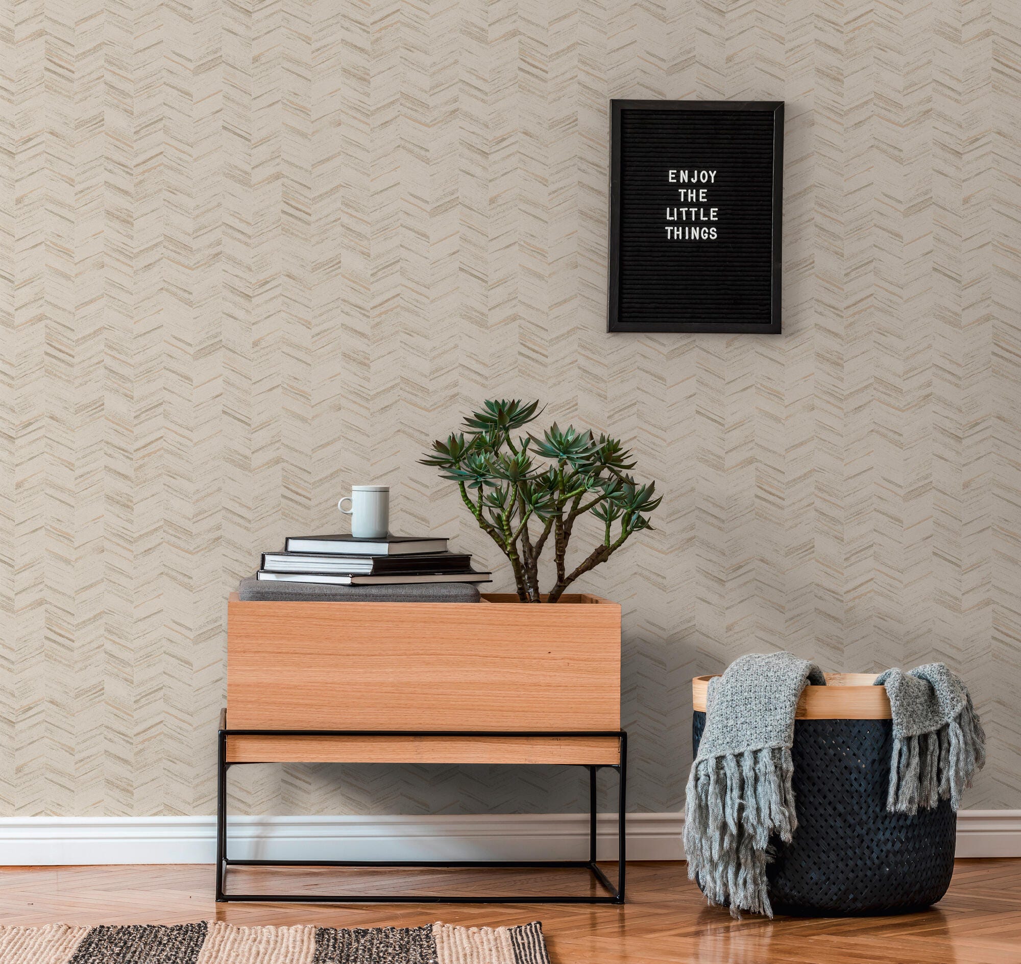 Carta da parati in vinile geometrica Geo-Effect beige - 4