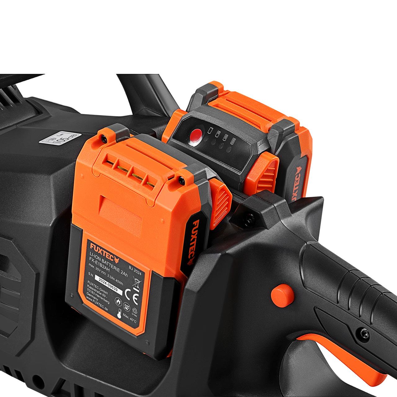 Tronçonneuse batterie sans fil 2x20V - FUXTEC FX-E2KSSET - longueur de coupe 35cm, batteries & double chargeur - 4