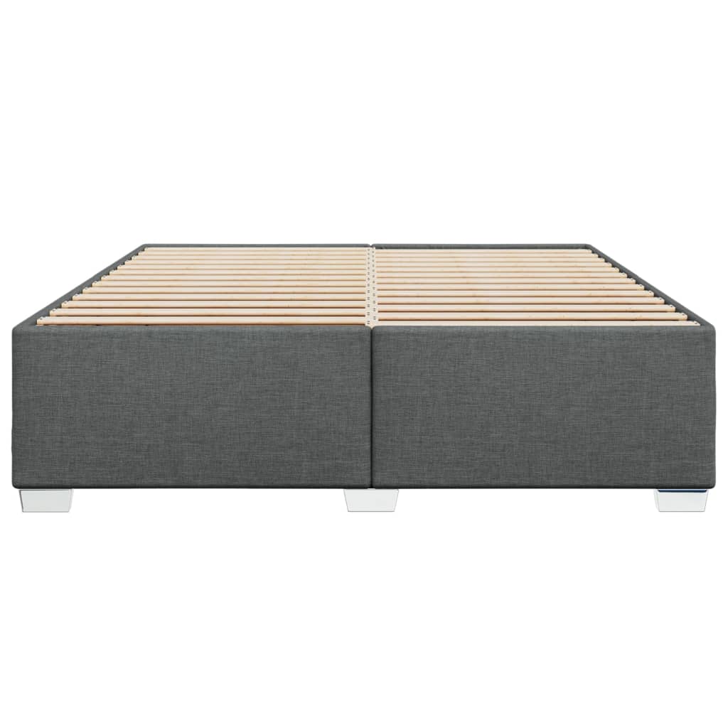 Cadre de lit sans matelas gris foncé 200 x 200 cm tissu - 4
