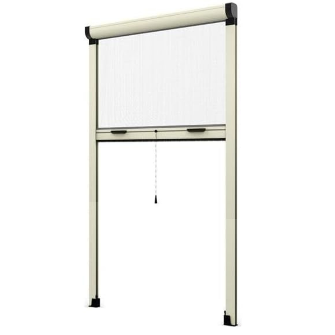 Zanzariera Avvolgibile A Rullo Per Finestre - Riducibile, Bianco, 100x170 Cm - Con Frizione E Blocco Corsa
