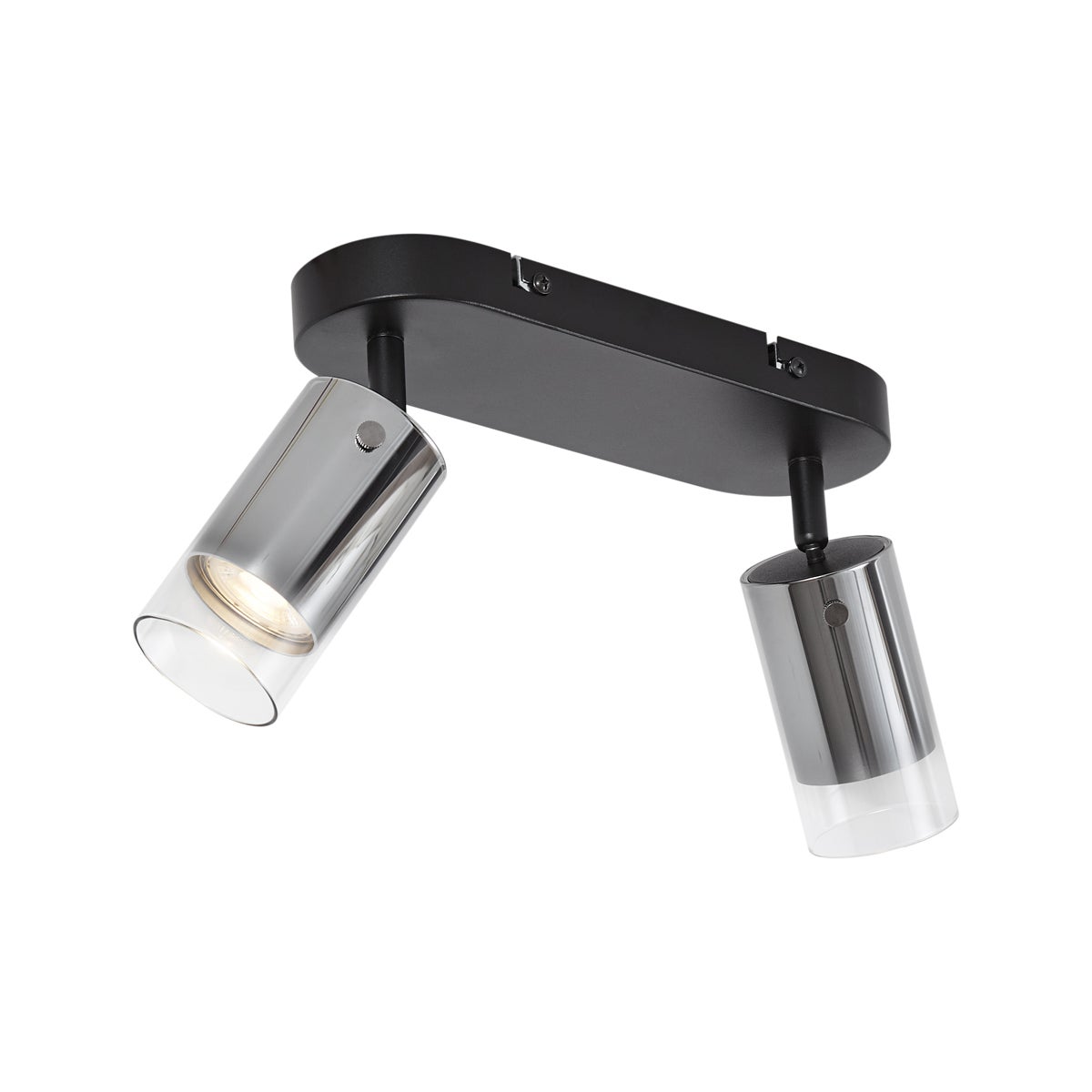 Nowoczesny reflektor sufitowy Gunmetal 2-punktowy obrotowy i regulowany - Drain