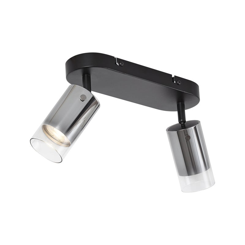 Nowoczesny reflektor sufitowy Gunmetal 2-punktowy obrotowy i regulowany - Drain