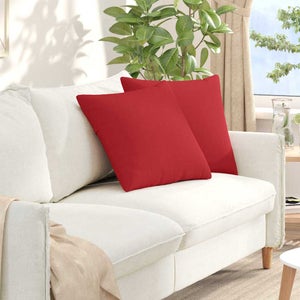 Encasa XO Set di 2 federe per cuscini in cotone I 18x18 in (45x45 cm) - Polvere rosa I Senza inserto I Tinta unita Square Federe I Lavabili in lavatrice | Solo