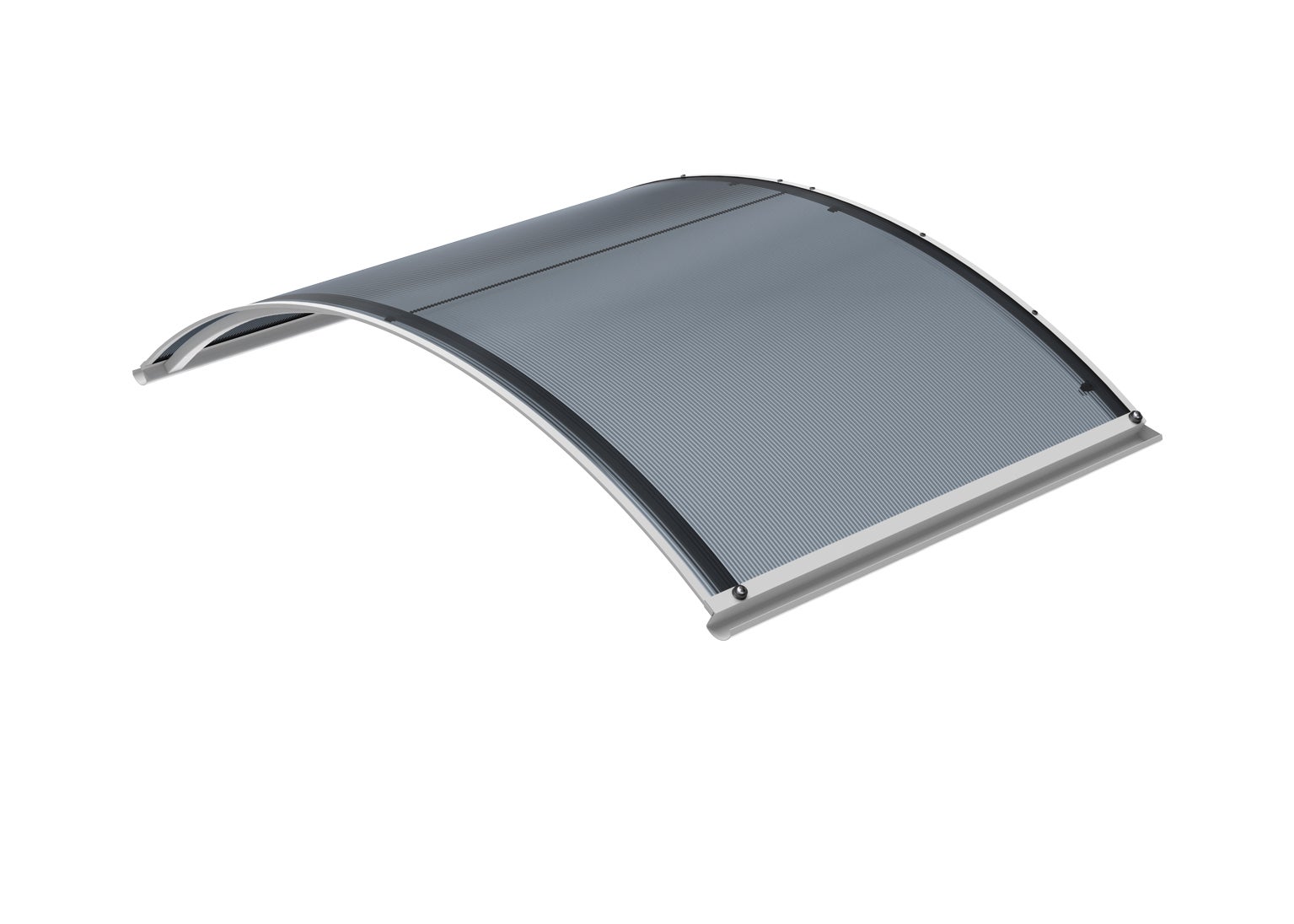 Arctom - marquesina para puerta arcus 90x158 de aluminio blanco y cubierta policarbonato celular antracita.