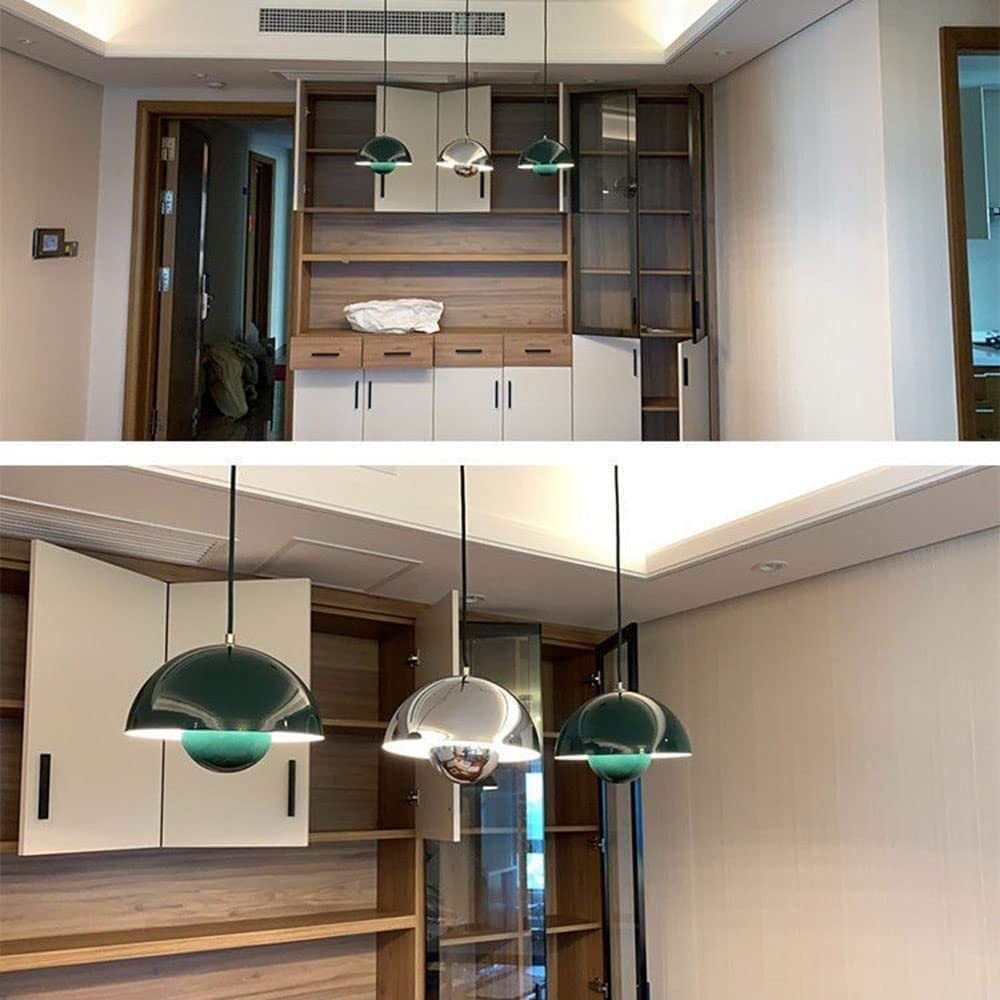 Lustre, suspension moderne, plafonnier suspendu avec ampoule, luminaires de décoration intérieure, lumière blanche, 23 cm (vert) - 9