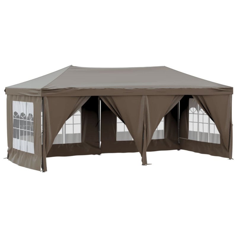 Tente de réception pliable avec parois Taupe 3x6 m - 2