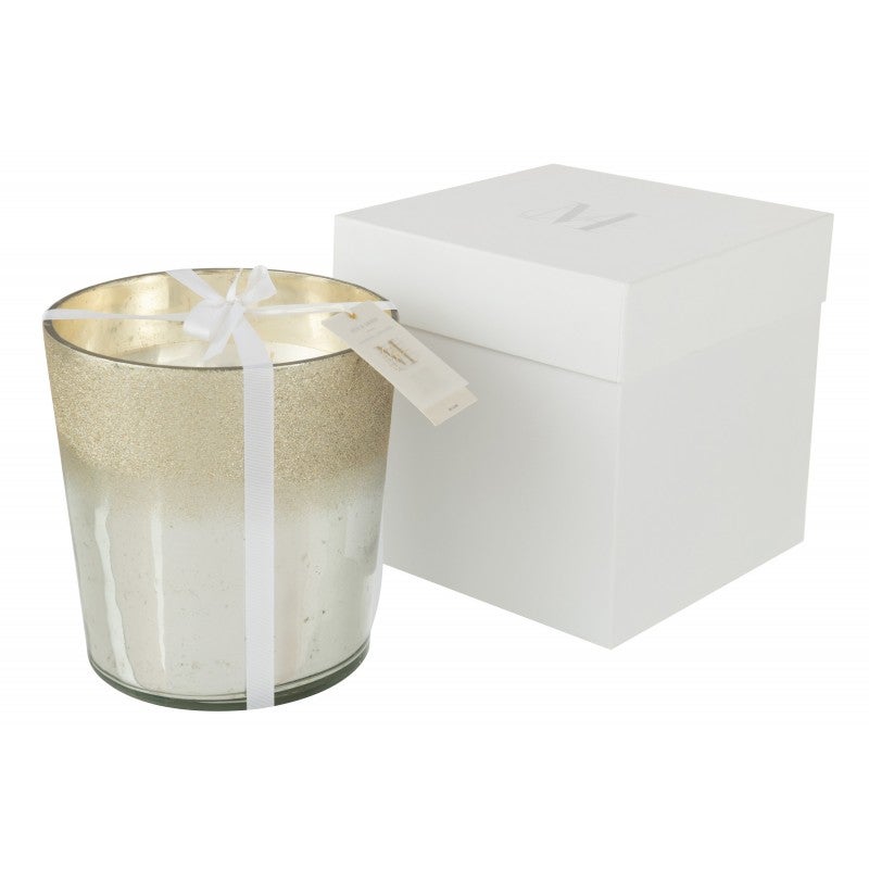 Bougie parfume en verre argent 21x21x22 cm | Leroy Merlin