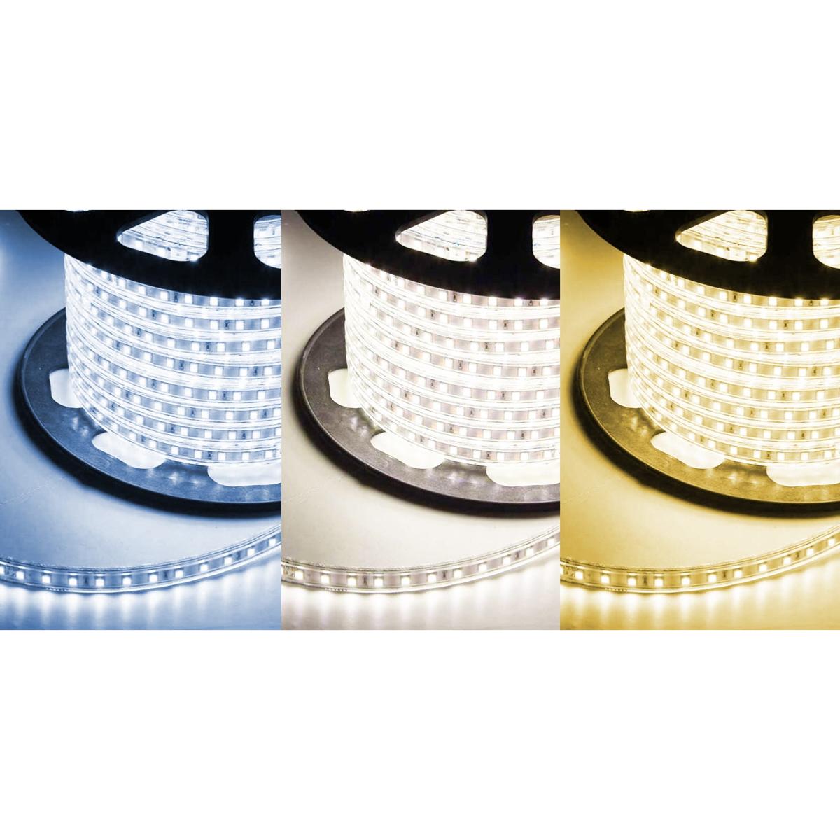 Ruban LED 220V Recoupable 5050 50M IP65 60LED/m - Blanc Neutre 4000K - 5500K - SILAMP - 3