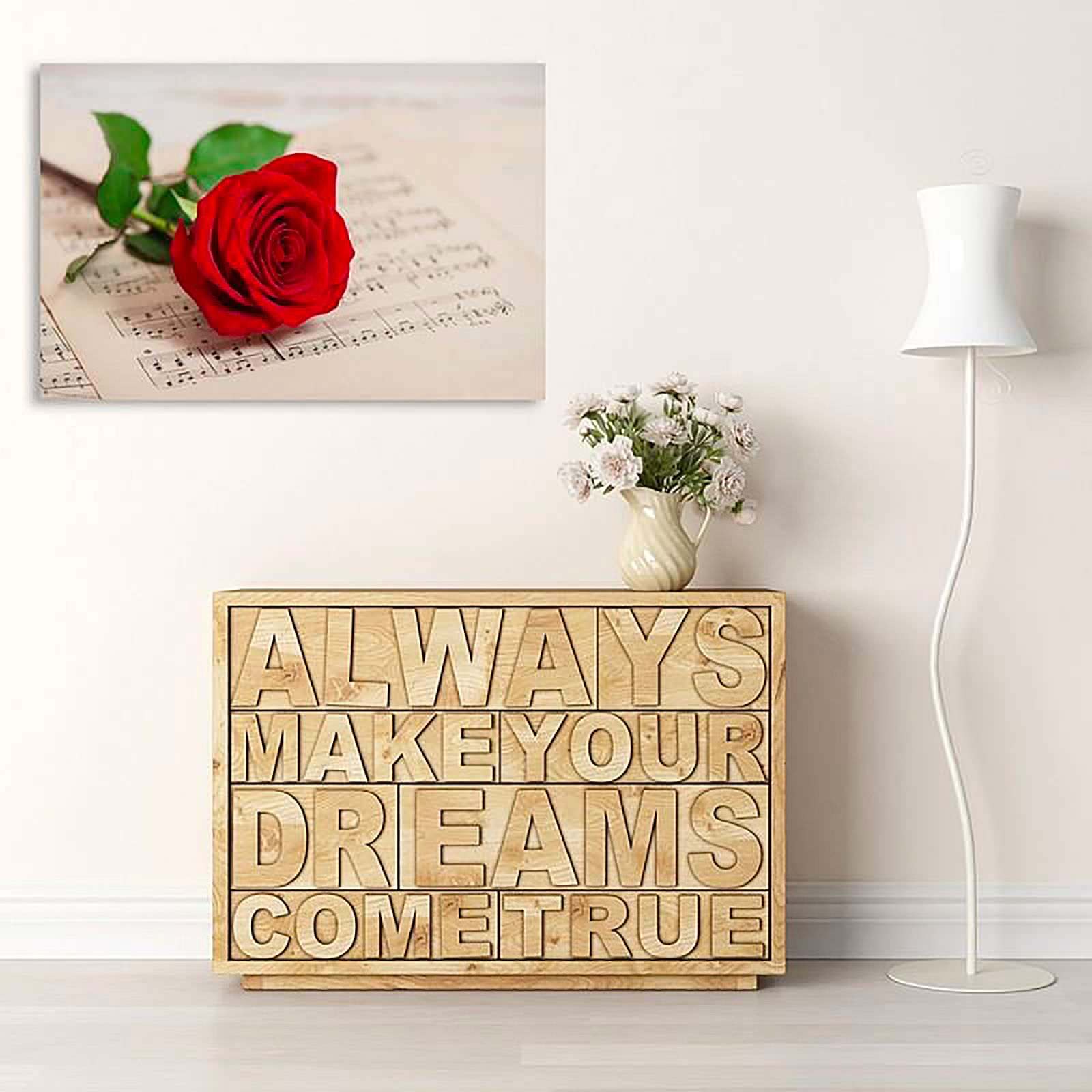 Tableau rose sur des notes - 50 x 40 cm - 4