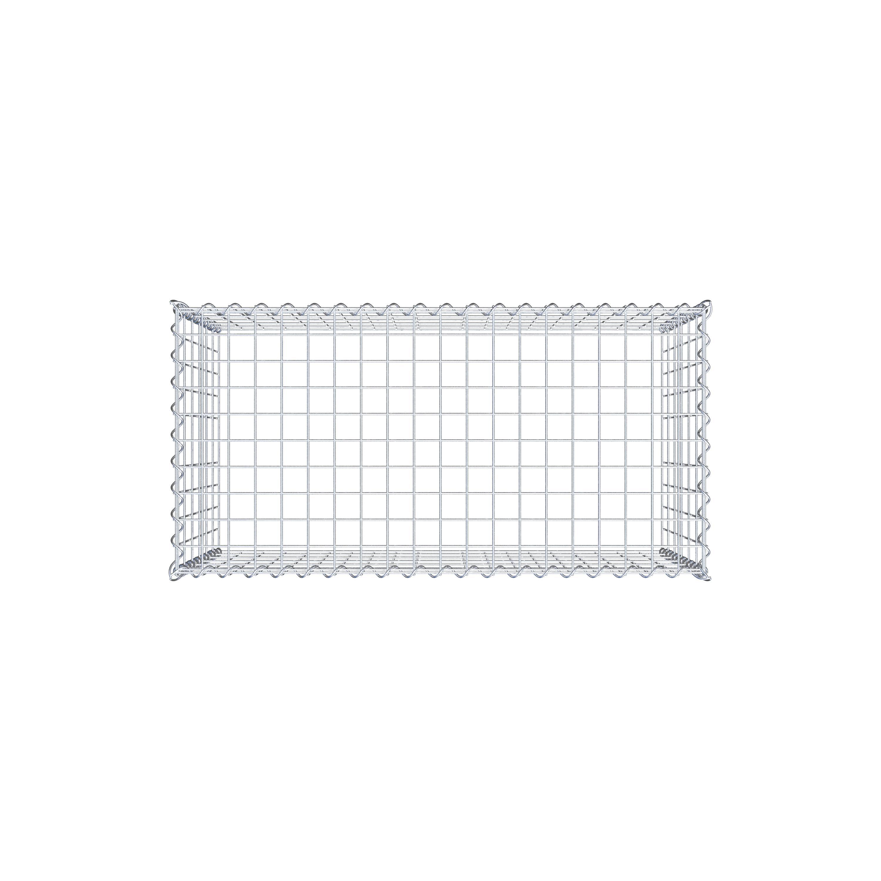 Gabiona - Gabbione per sovrapposizione in acciaio zincato 100x60x50cm (LxAxP), maglie 5 x 10cm, Spirale, senza griglia inferiore - 5