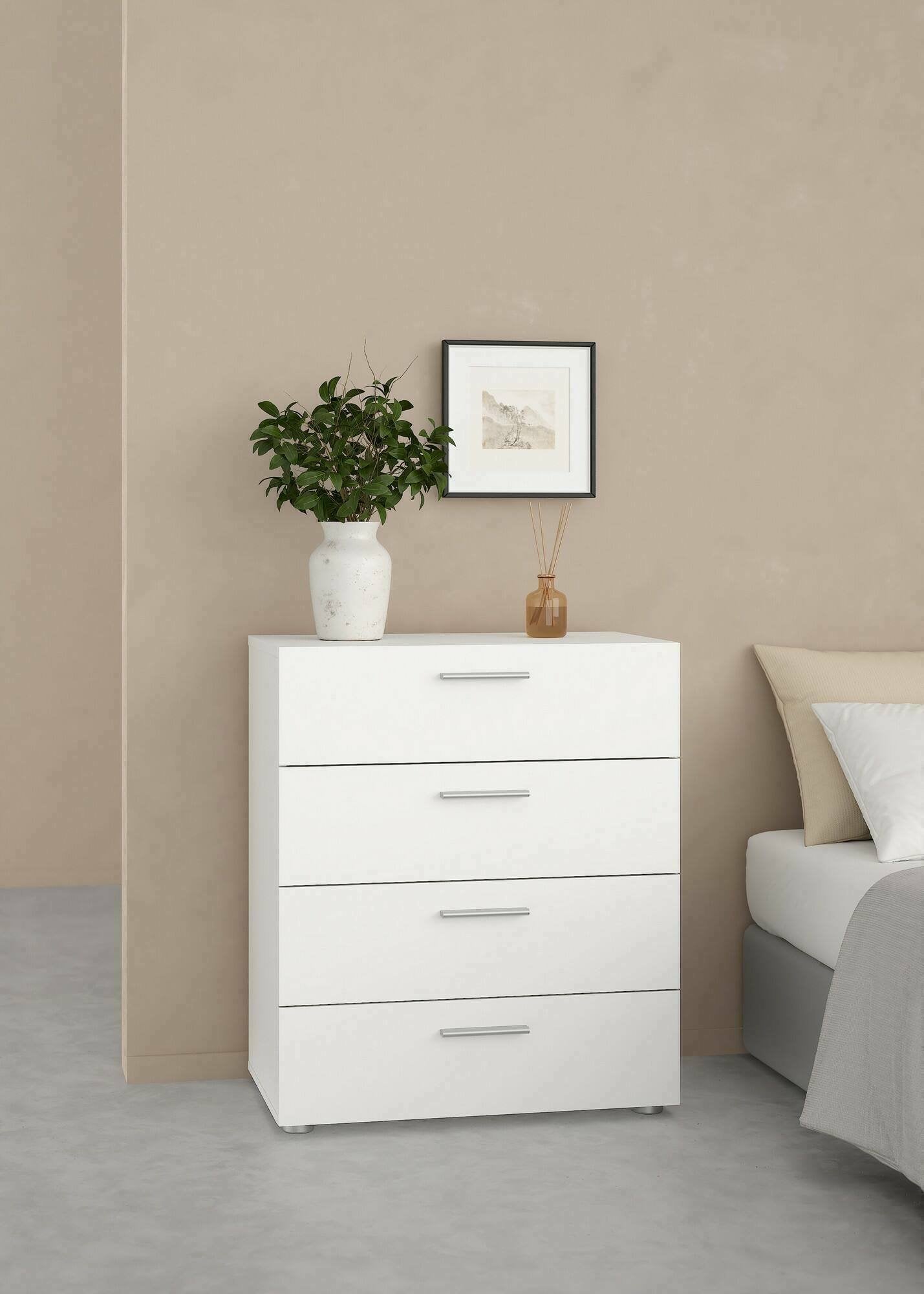 Commode Aramis, Commode polyvalente, Commode de chambre, Meuble avec tiroirs, 70x40 h82 cm, Blanc - 2