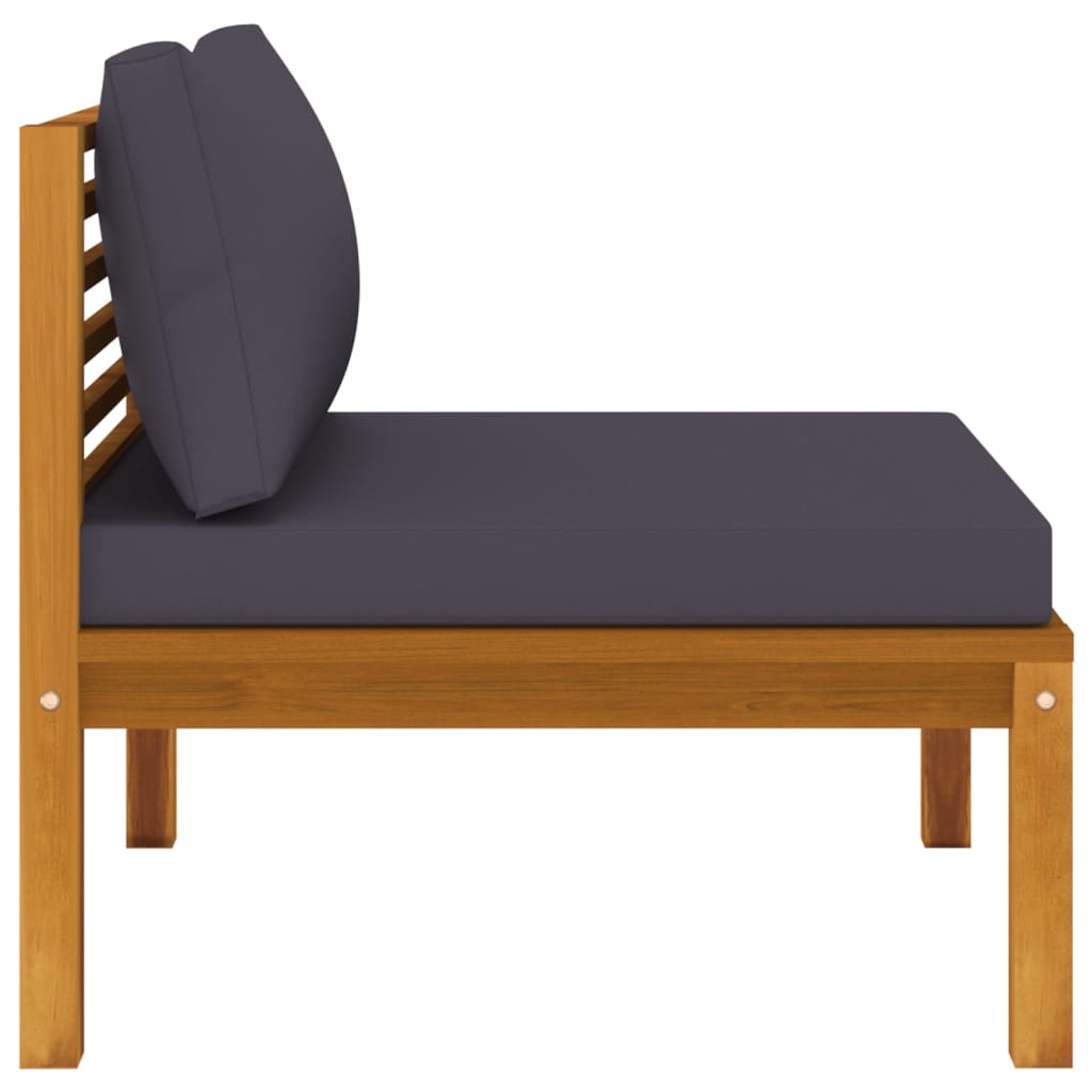 Maison Exclusive - Salon de jardin 3 pcs avec coussin Bois d'acacia solide - 9