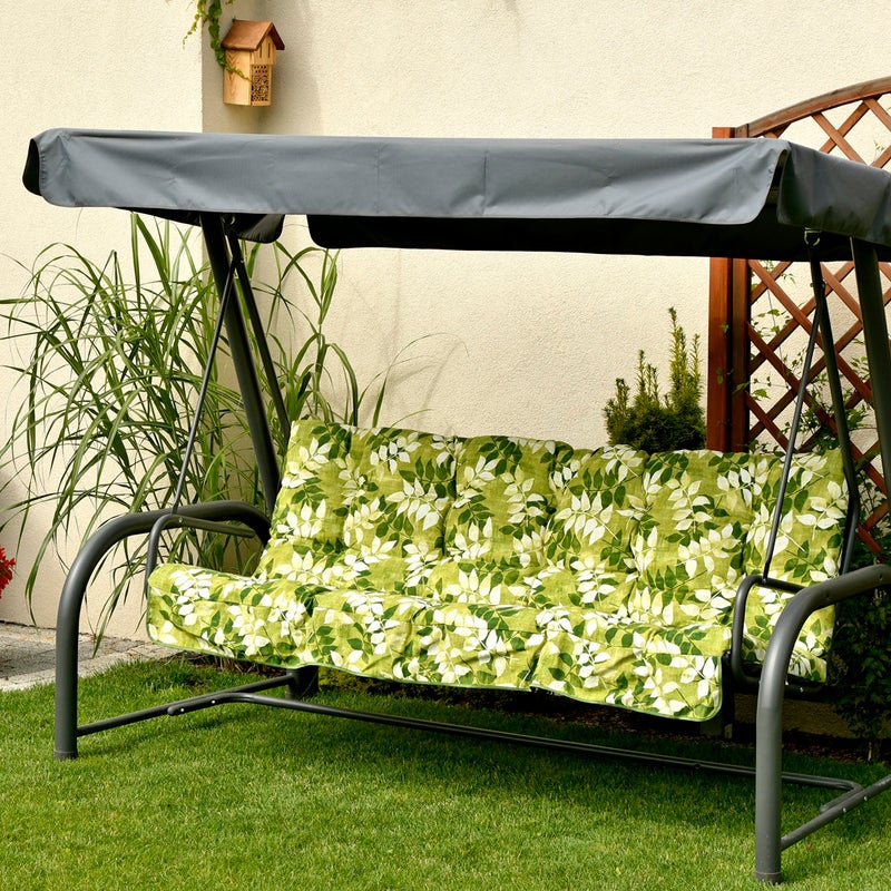 Poduszka na huśtawkę ogrodową AMPO 150 cm zielony biały 1 szt.