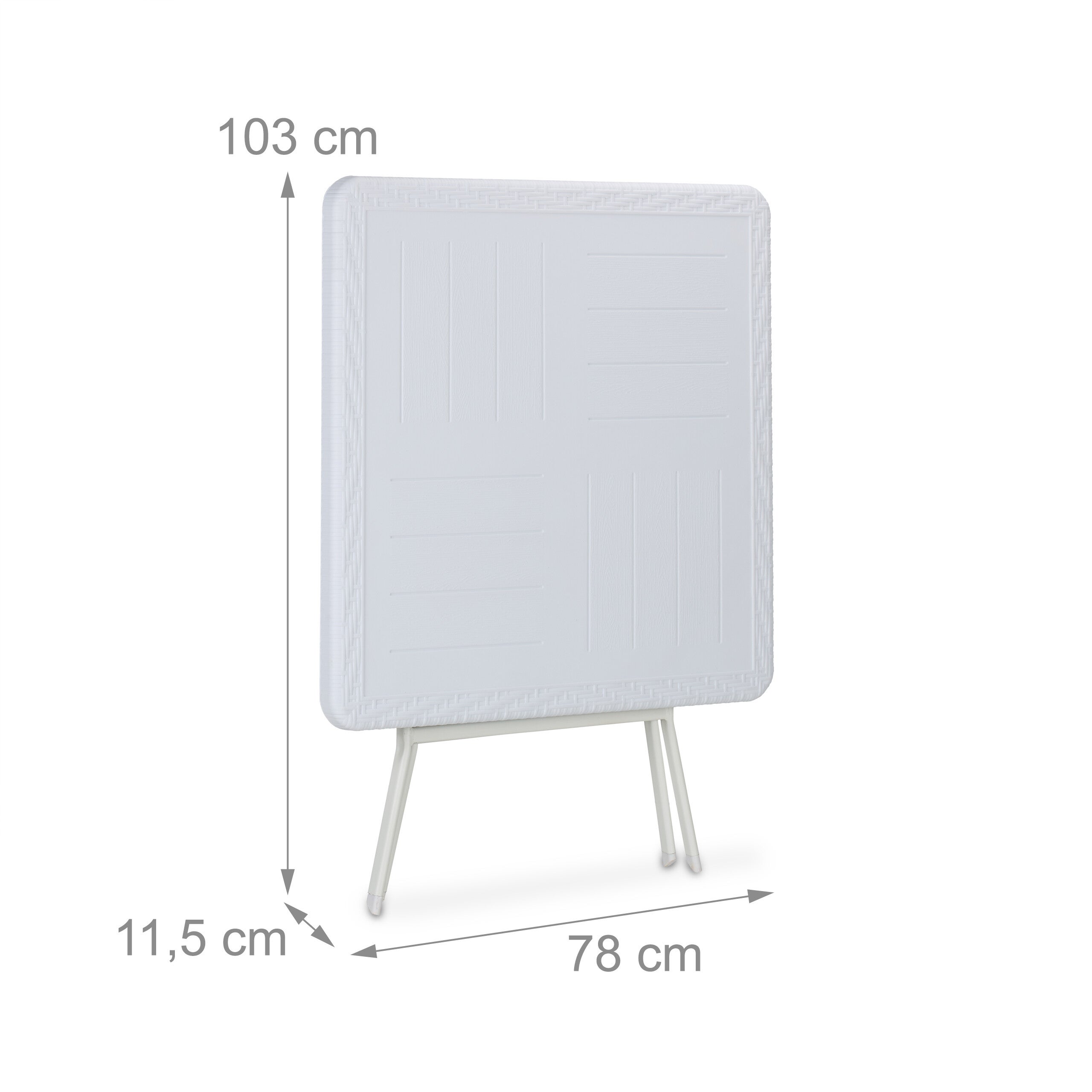 Table d'appoint d'extérieur carré en Acier Blanc 4 places - 5