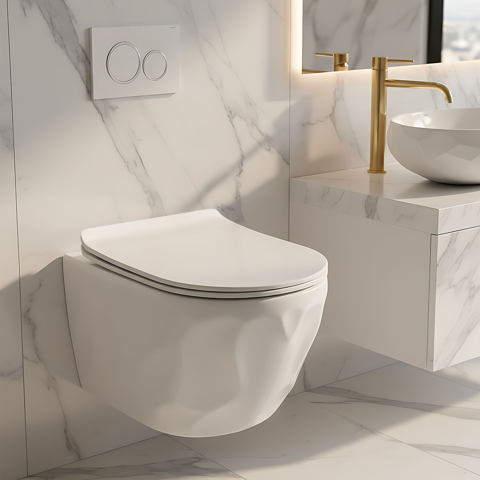 CUVETTE WC SUSPENDUE REA GUSTAVO RIMLESS WHITE - 7