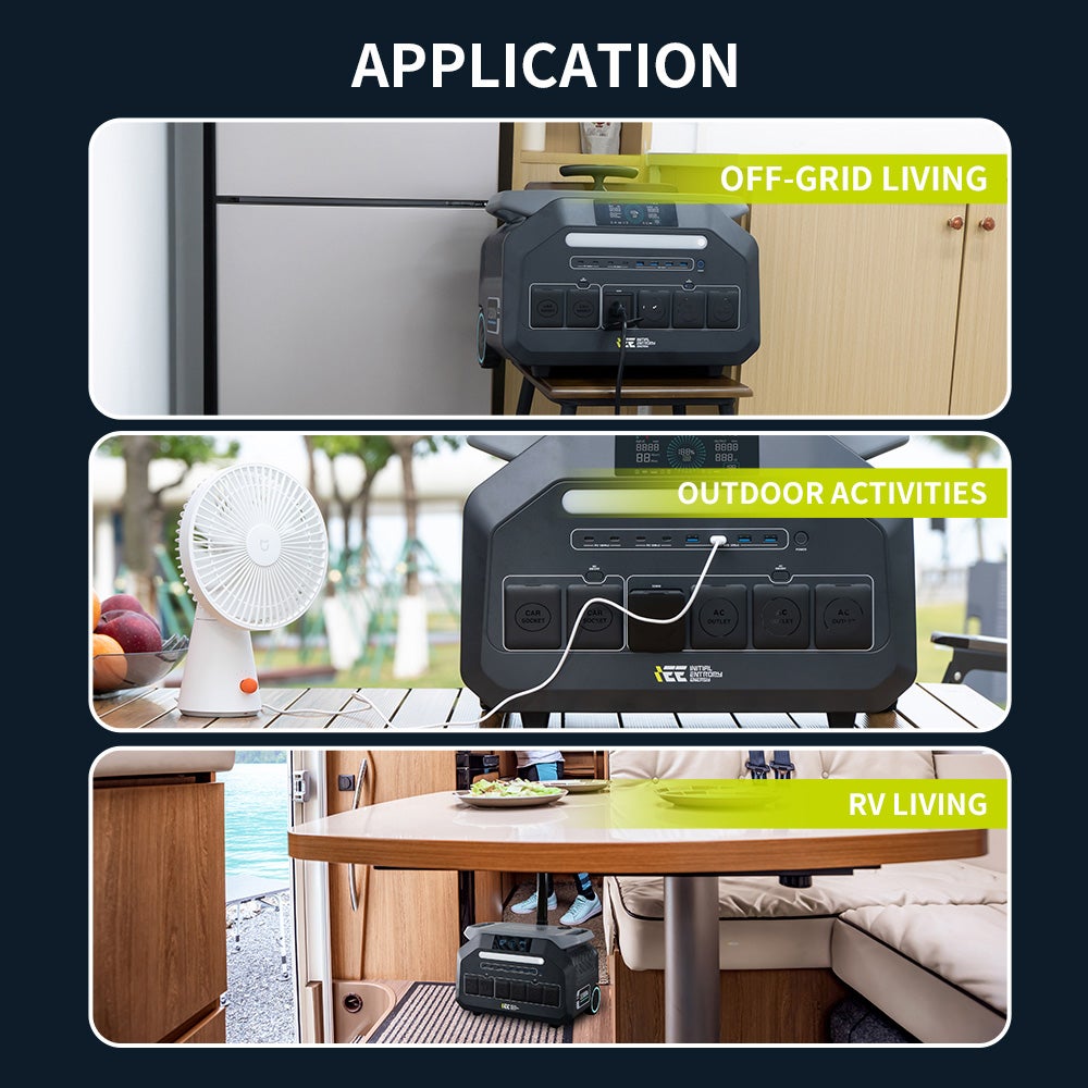 Station d'alimentation portable IEETek P3200 - batterie LiFePO4 2048 Wh, sortie sinusoïdale pure 3200 W, puissance de crête 6400 W, charge rapide 1,5h - 4