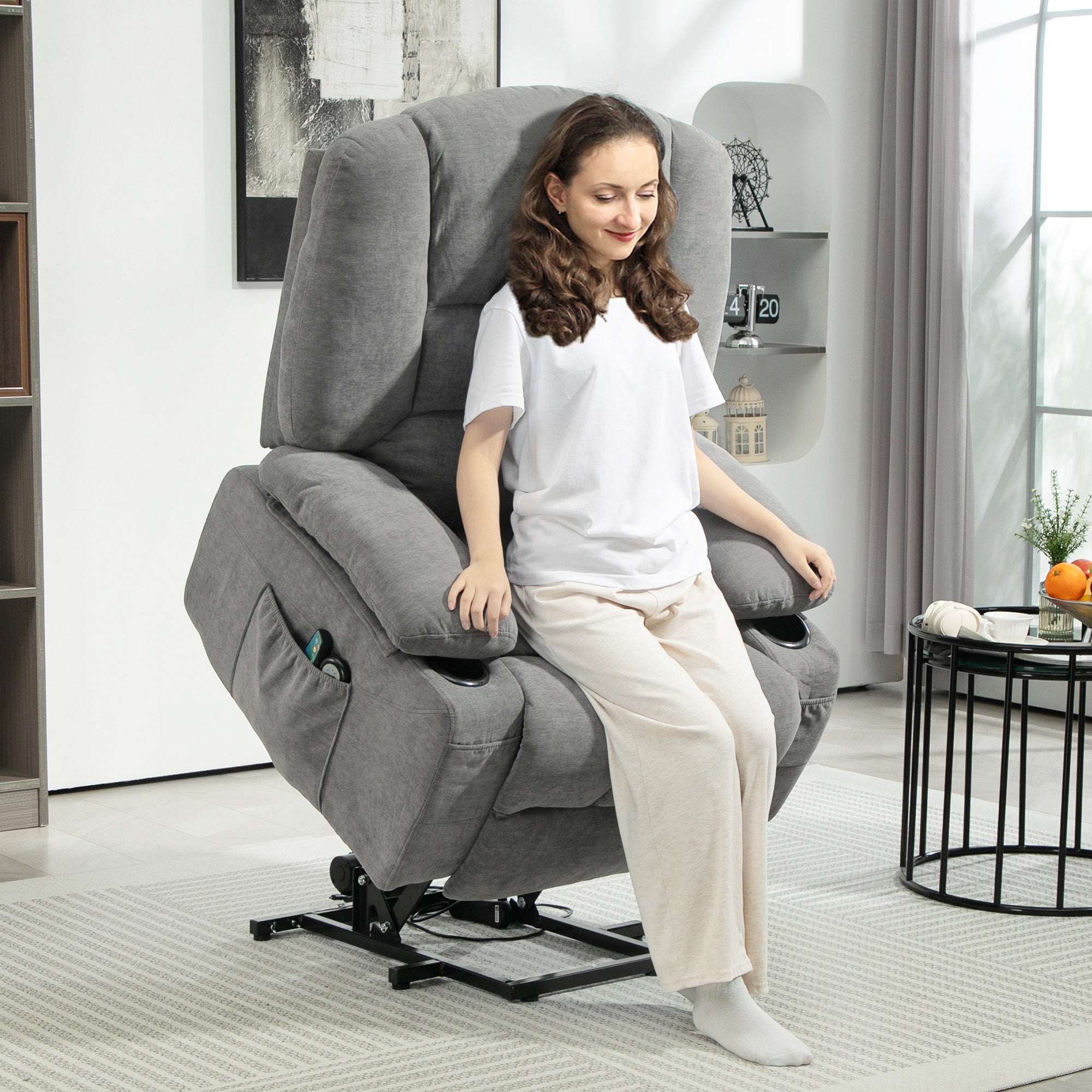 Fauteuil releveur électrique polyester 1 place HOMCOM - 2