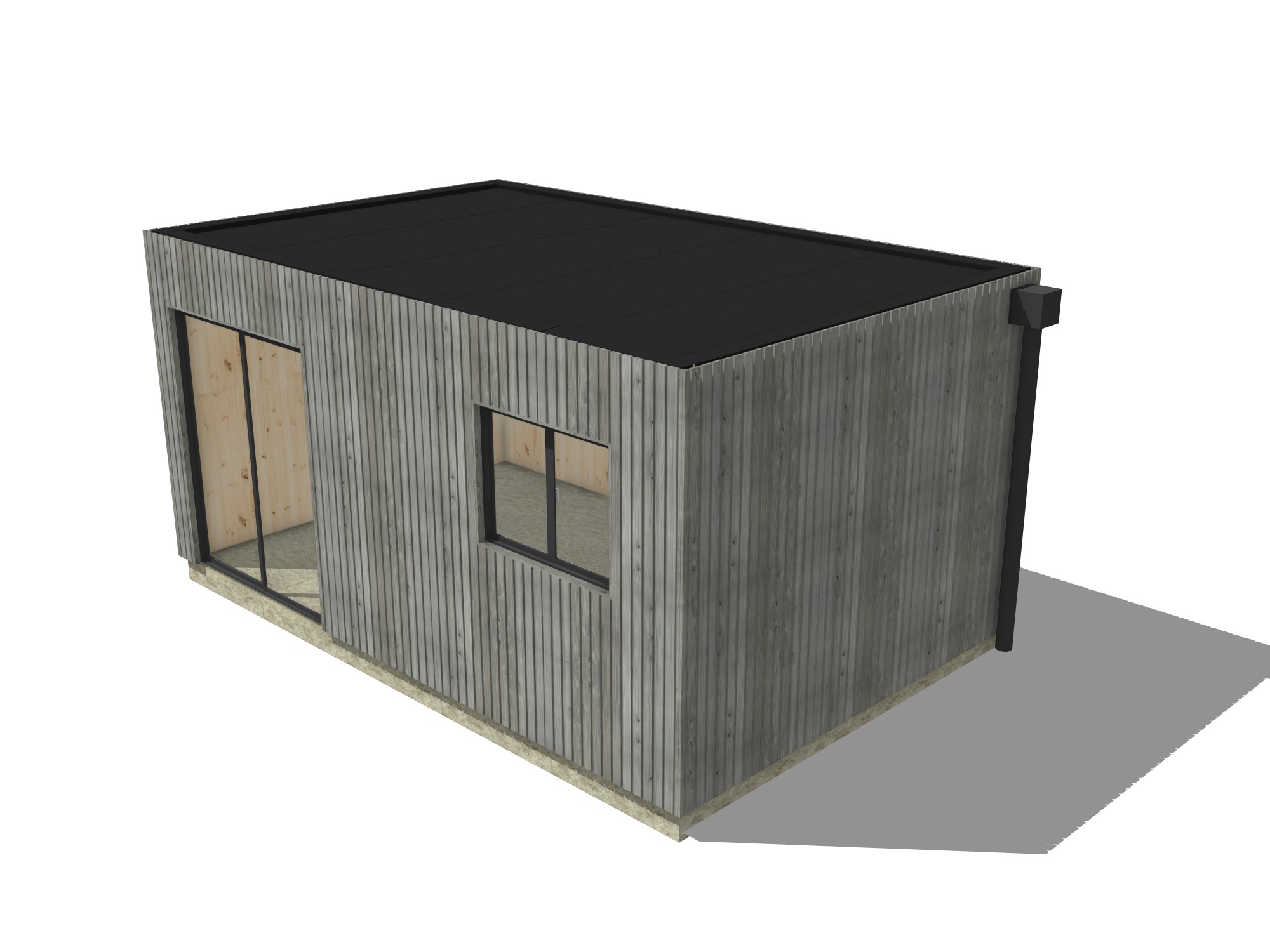 Studio de jardin habitable en bois 5,5 x 3,5 x 2,7 m / menuiseries alu k-line - 2