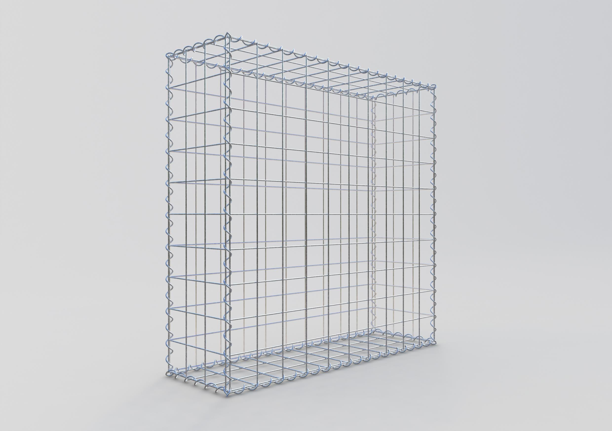 Gabiona - Gavión de acero galvanizado 100x100x30cm (LxAxP), malla 10 x 10cm, Espiral, jaula metálica para muro o jardín - 2