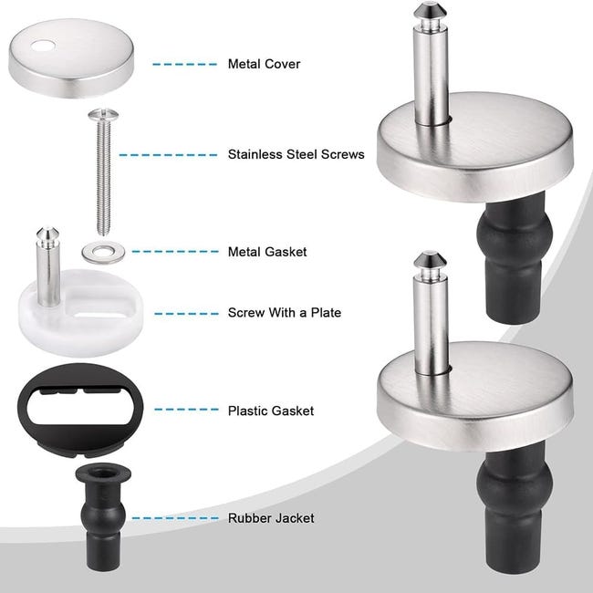 Viti per sedile WC, cerniere per sedile WC, cerniere di fissaggio per fori ciechi - 6 pezzi | Leroy Merlin Viti per sedile WC, cerniere per sedile WC, cerniere di fissaggio per fori ciechi - 6 pezzi | Leroy Merlin