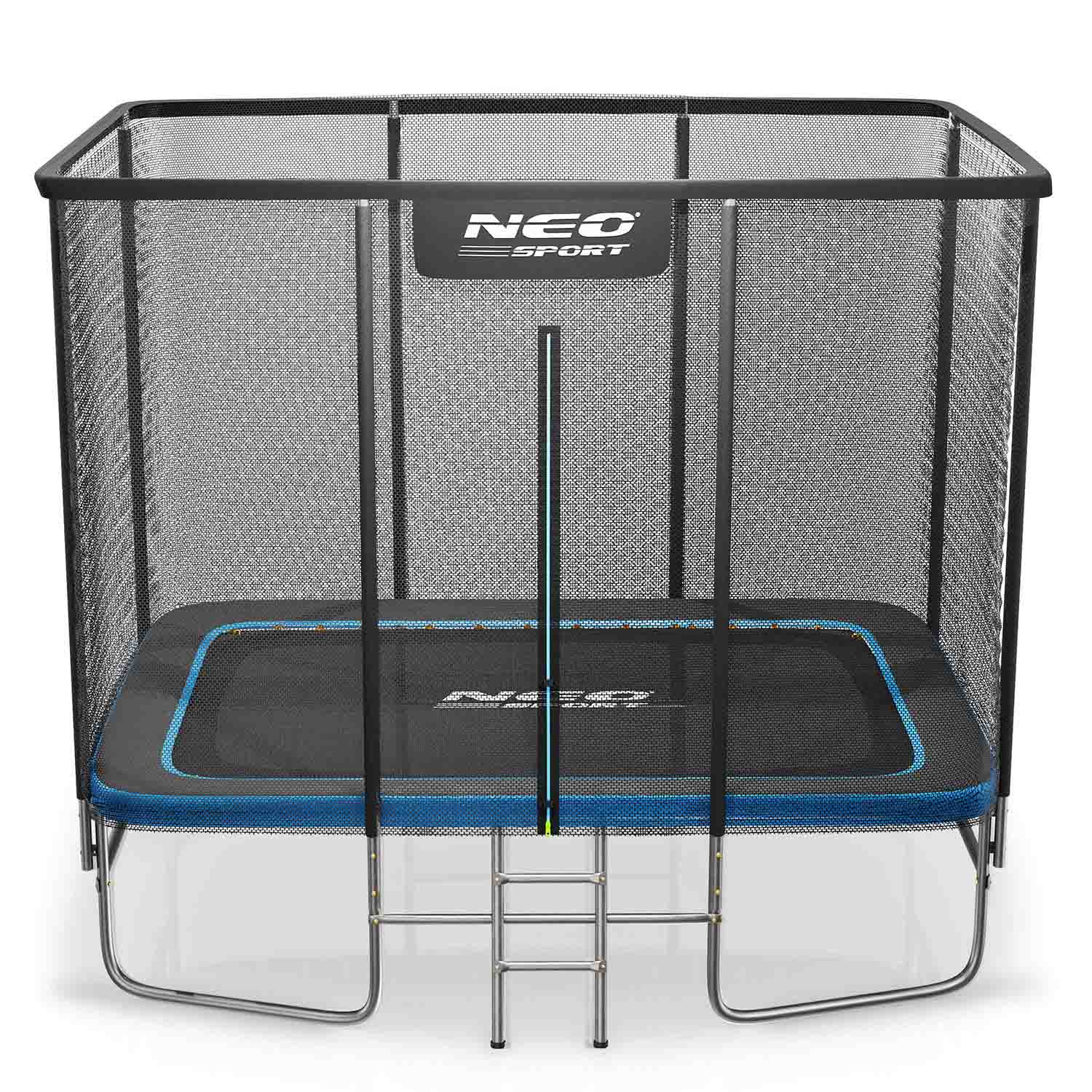 Duża trampolina ogrodowa Neo-sport prostokątna 305x213cm 10x7ft dla dzieci bezpieczna