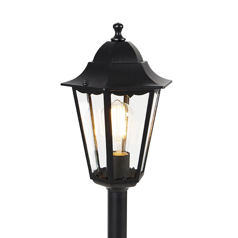 Qazqa classic-antique lanterne da esterno per giardino - New Orleans - nero, max. 60w, compatibile con lampadines LED, e27 - 5